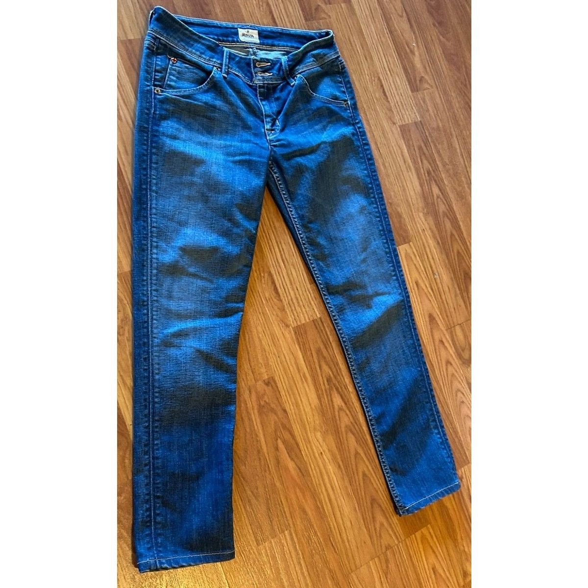 Hudson HUDSON Acid Wash Blue Denim Straight Leg Jeans - 27 Size 27" / US 4 / IT 40 - 2 Thumbnail
