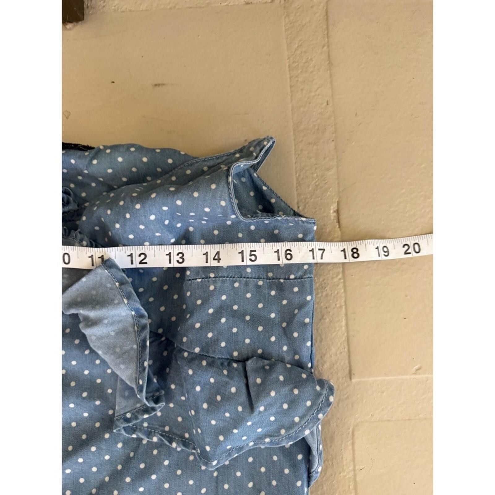 Other Velvet Heart Blue Polka Dot Tencel Ruffle Midi Dress Small Size S / US 4 / IT 40 - 5 Thumbnail