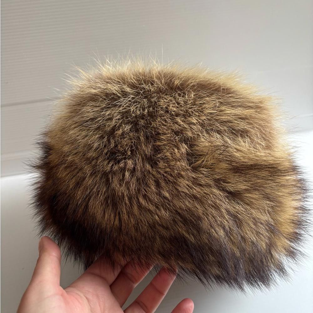 Designer Vintage Natural Raccoon Fur Hat Size ONE SIZE - 1 Thumbnail