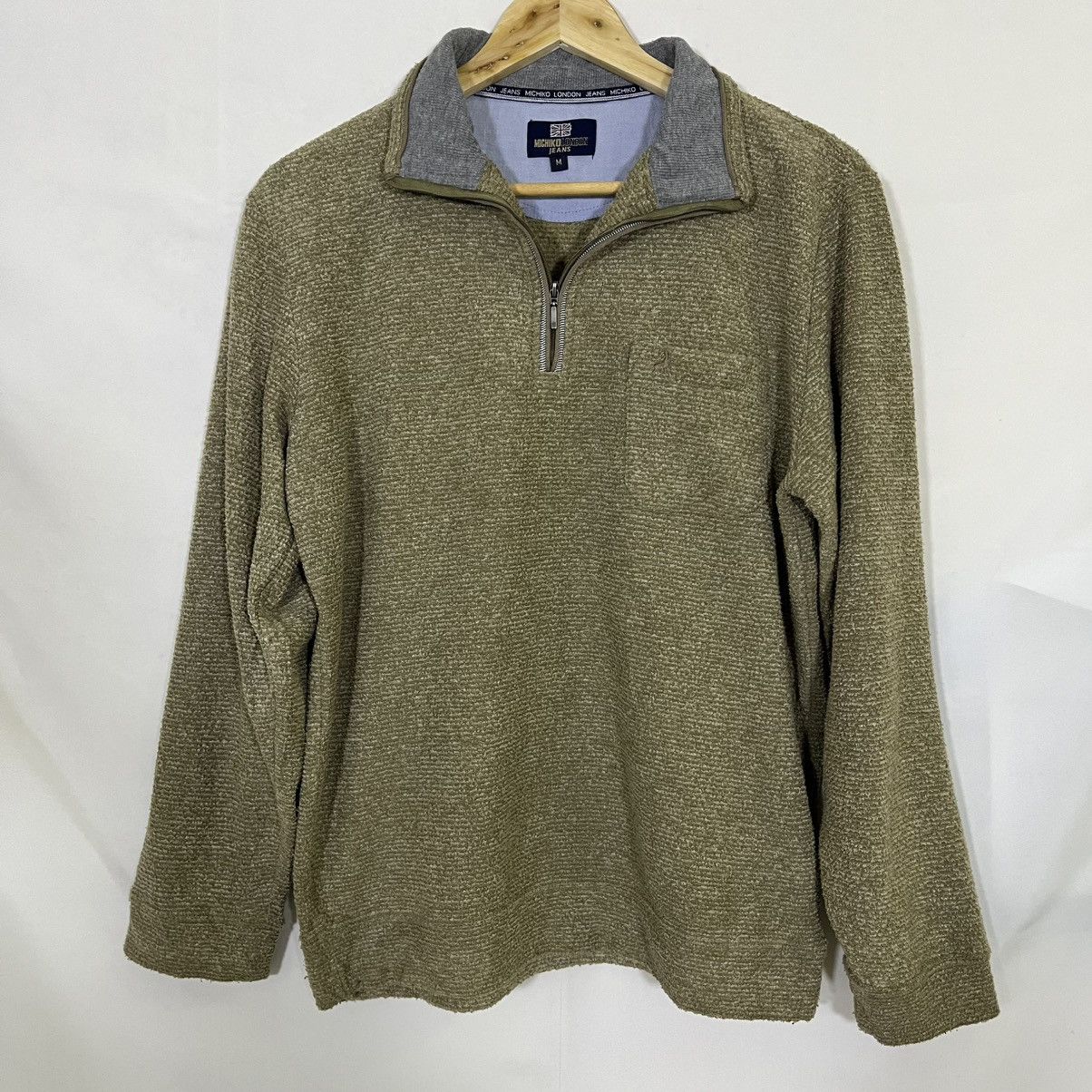 Japanese Brand MICHIKO LONDON JEANS QUARTER ZIP KNIT PULLOVER Size M / US 6-8 / IT 42-44 - 1 Thumbnail