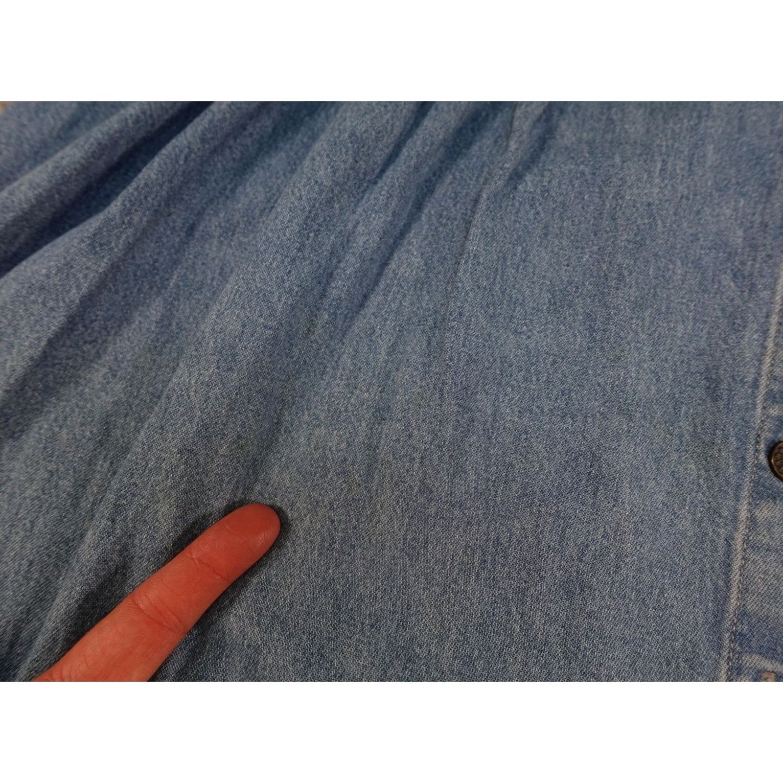 Vintage VINTAGE St. John's Bay Denim Dress Womens 12 Blue Denim Shirt Dress Long Sleeve Casual A-line Belt Button Front Collared 100% Cotton Jeanswear Size XL / US 12-14 / IT 48-50 - 3 Thumbnail