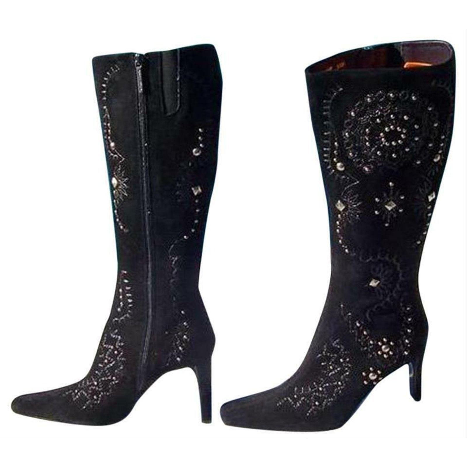 Donald Pliner Donald Pliner Suede Boot Embroidery Grommets NIB $525 Size US 7 / IT 37 - 2 Thumbnail