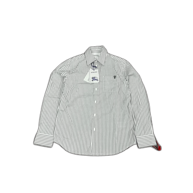 Burberry Burberry Embroidered Logo Stripe Shirt UK8 Size US S / EU 44-46 / 1 - 1 Thumbnail