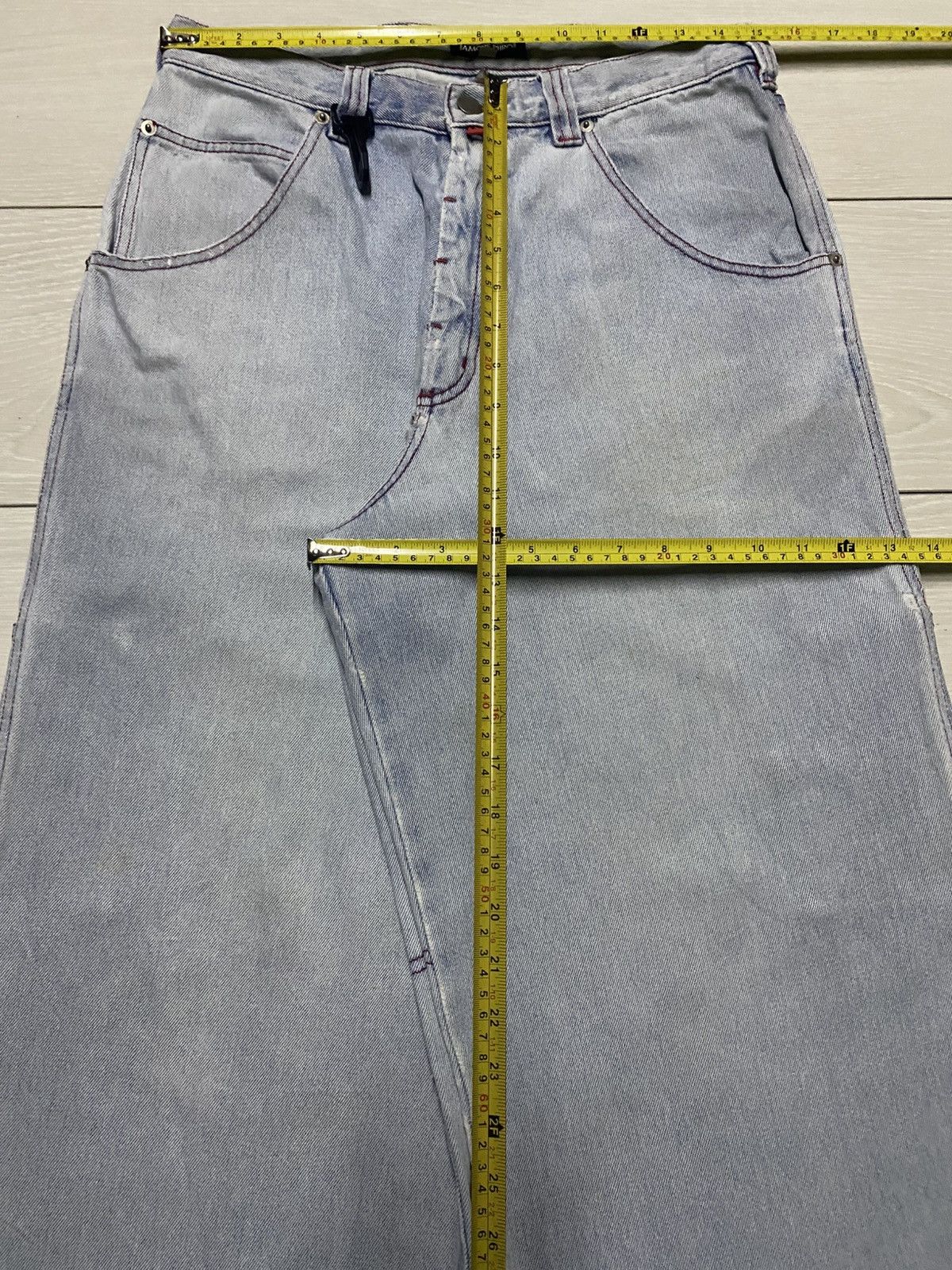 JNCO Vintge Japanese Amore Puro Faded Wash Carpenter Baggy Jeans Size US 30 / EU 46 - 20 Thumbnail