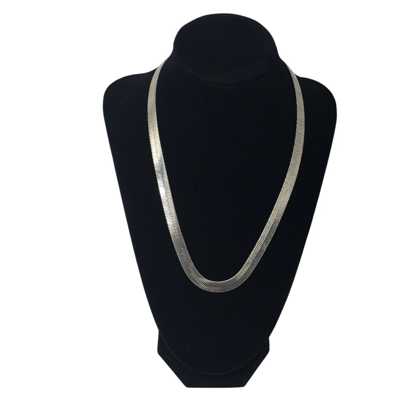 Other Men's Silver Tone Flat Herringbone Collar Necklace Size ONE SIZE - 1 Thumbnail