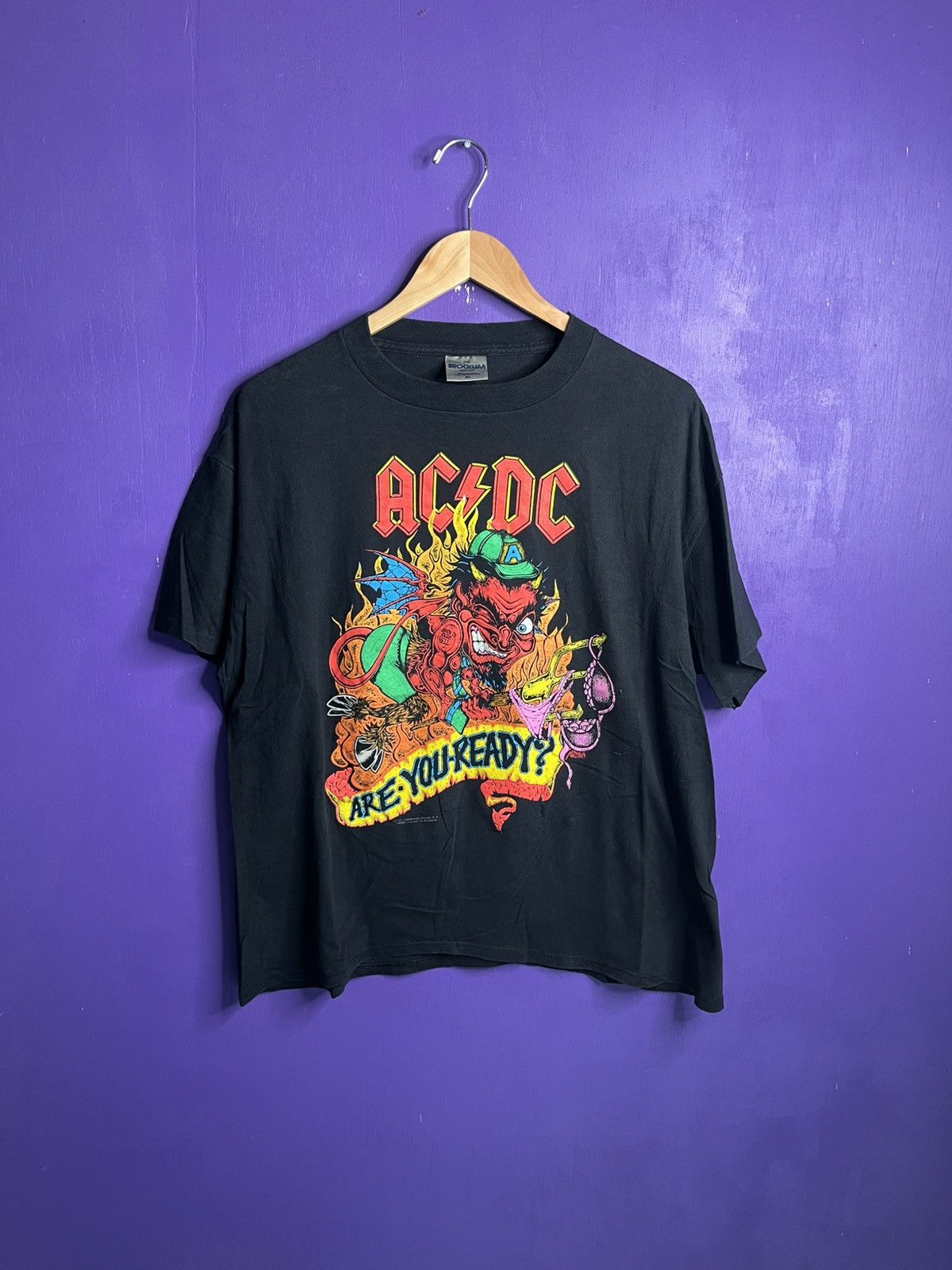 Band Tees × Vintage Vintage 1990 AC/DC are you ready Tour t-shirt Size US XL / EU 56 / 4 - 1 Thumbnail