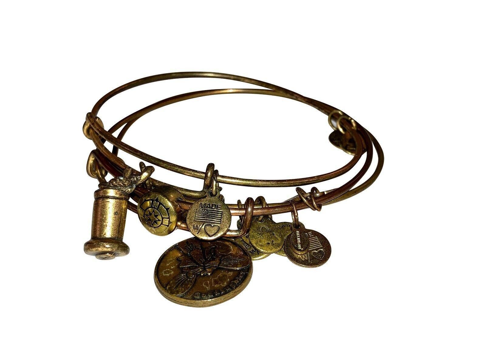 Designer Alex and Ani Goddaughter Flower Compass and Charms Bracelets Size ONE SIZE - 4 Thumbnail