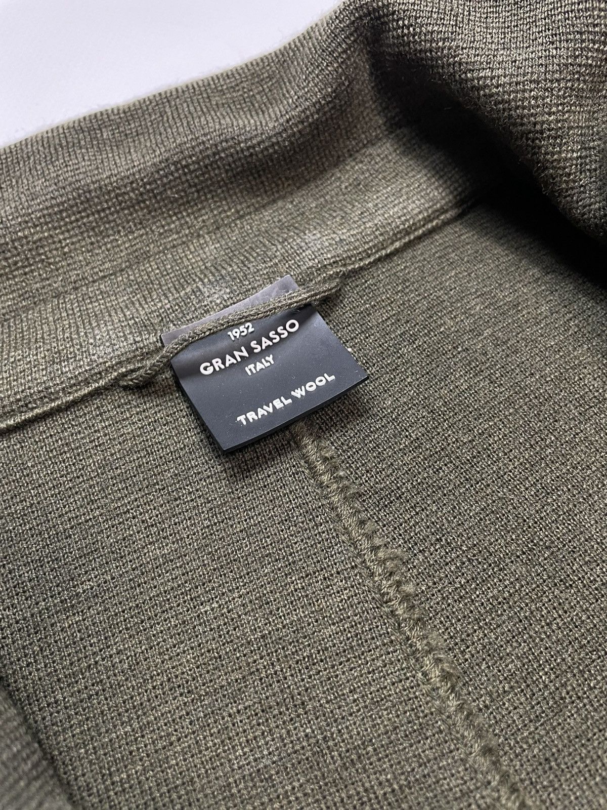 Gran Sasso Gran Sasso Olive Green Travel Virgin Wool Blazer Size 50 Size 50S - 2 Thumbnail