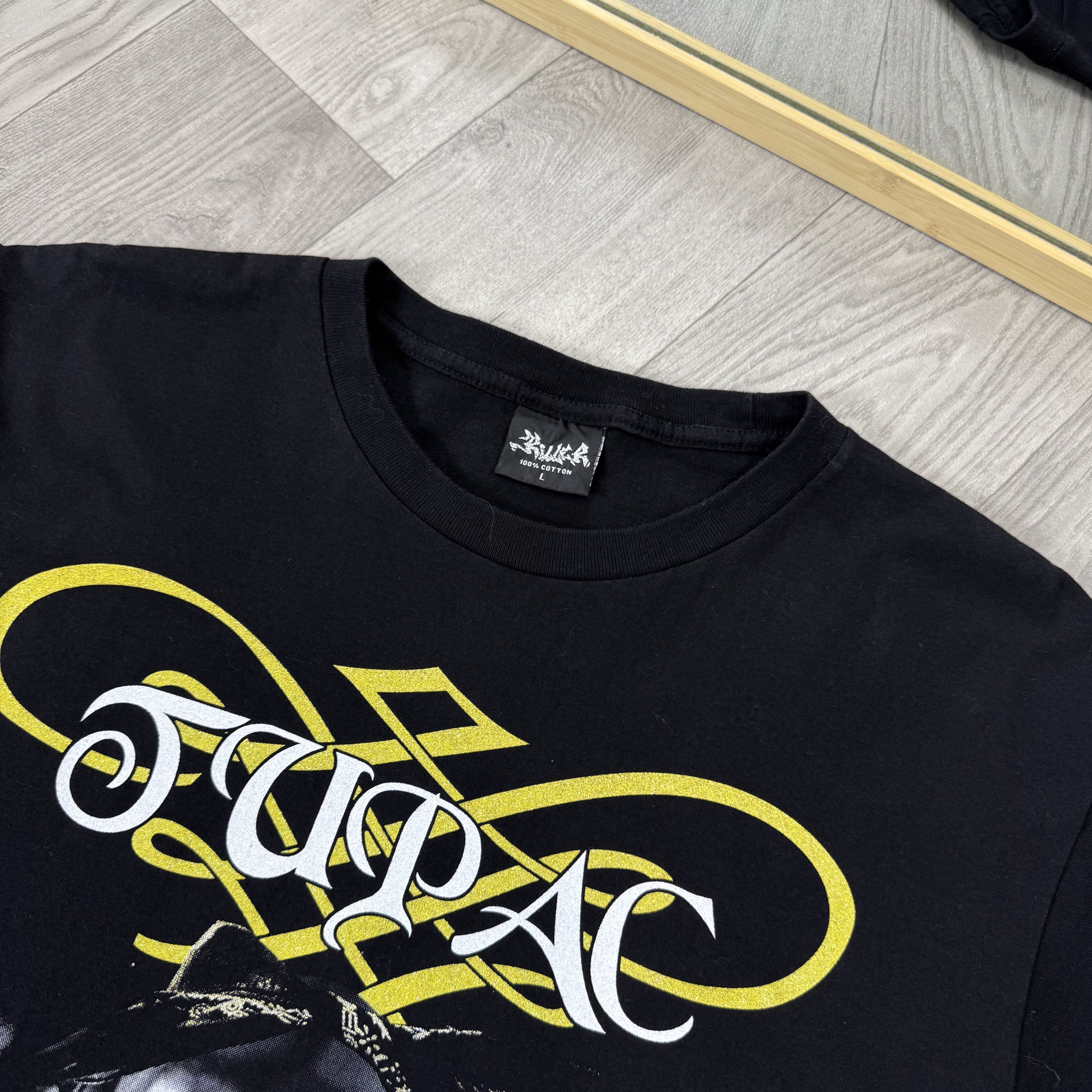 Vintage Vintage 2Pac 90s Tupac Shakur Graphic Black Rap Tee Shirt Size US L / EU 52-54 / 3 - 10 Thumbnail