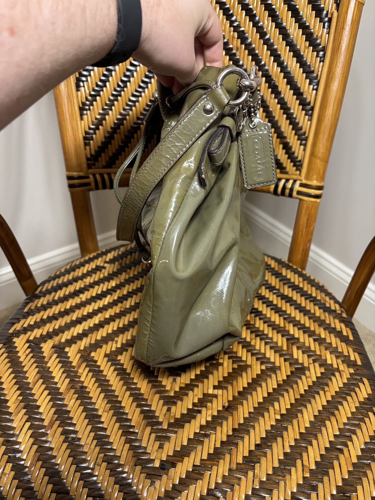 Coach Coach Madison Green Patent Leather Shoulder Bag 17745 Size ONE SIZE - 3 Thumbnail