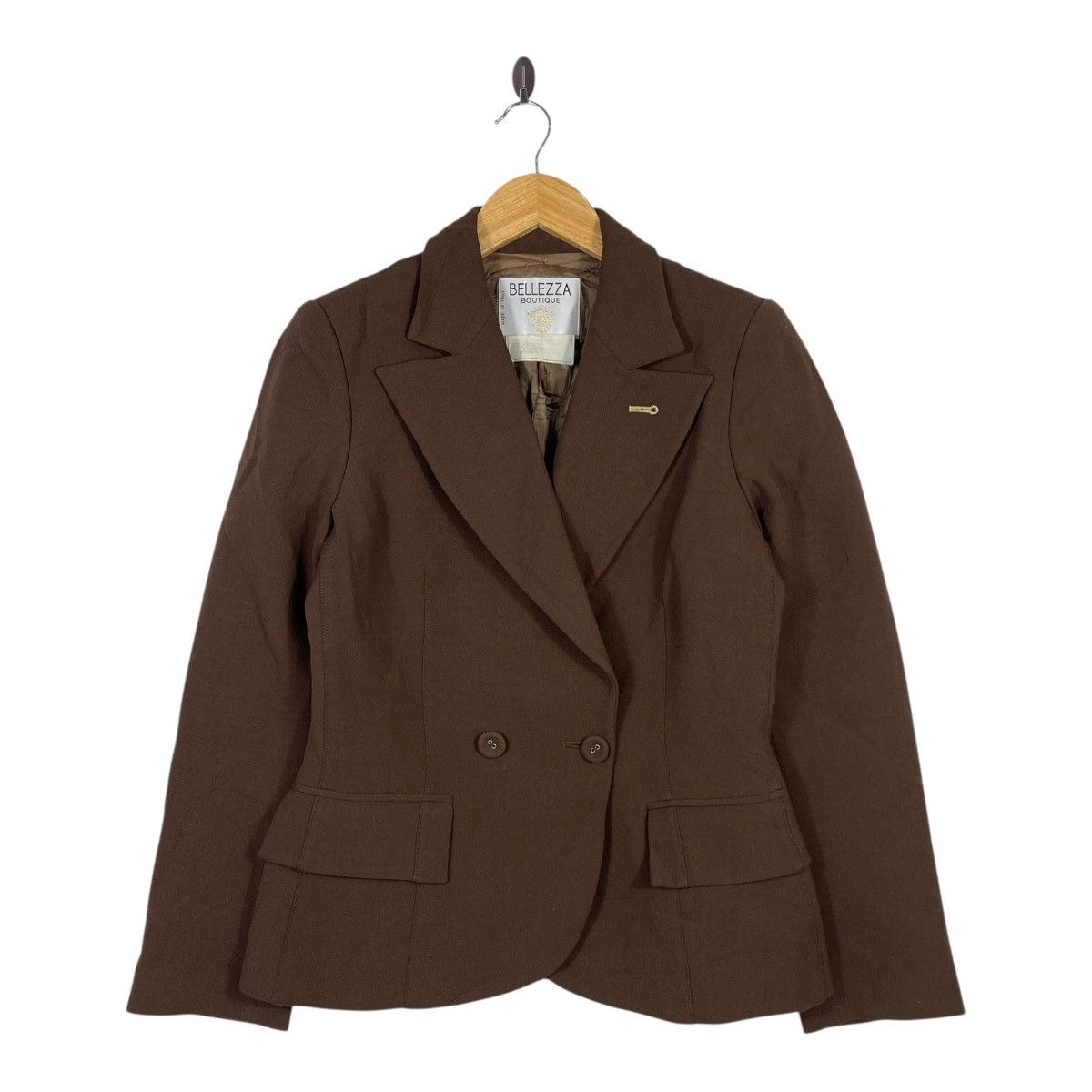 Vintage BELLEZZA Boutique Italian Tailored Blazer Jacket Brown Size S / US 4 / IT 40 - 1 Thumbnail