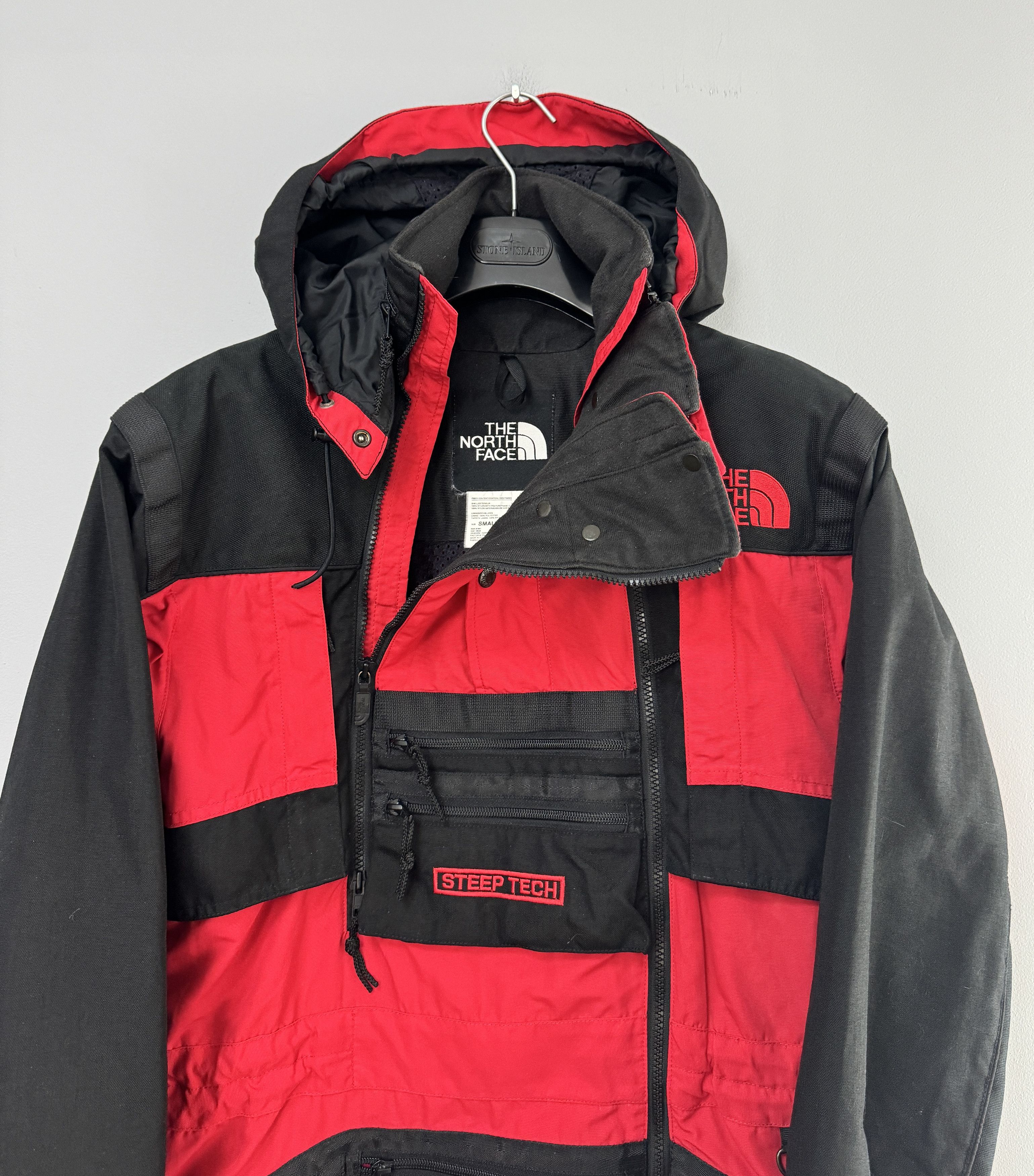 90s The North Face Steep Tech Ski Jacket Red Black Size S