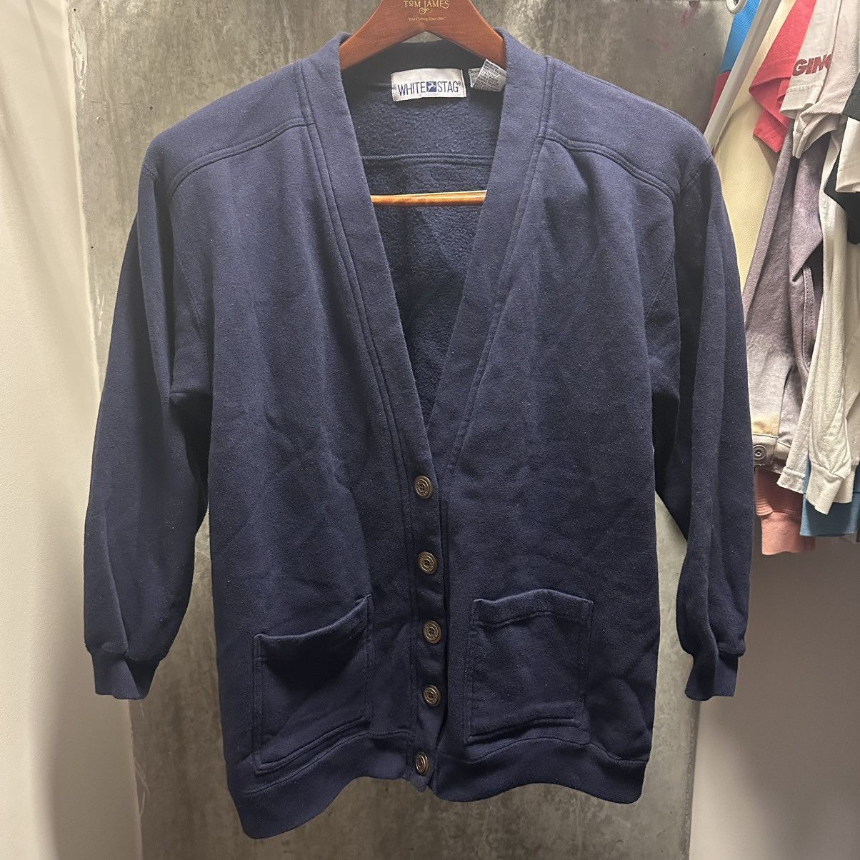 Other White Stag Navy Blue Button Cardigan Womens Large Sweatshirt Size L / US 10 / IT 46 - 1 Thumbnail