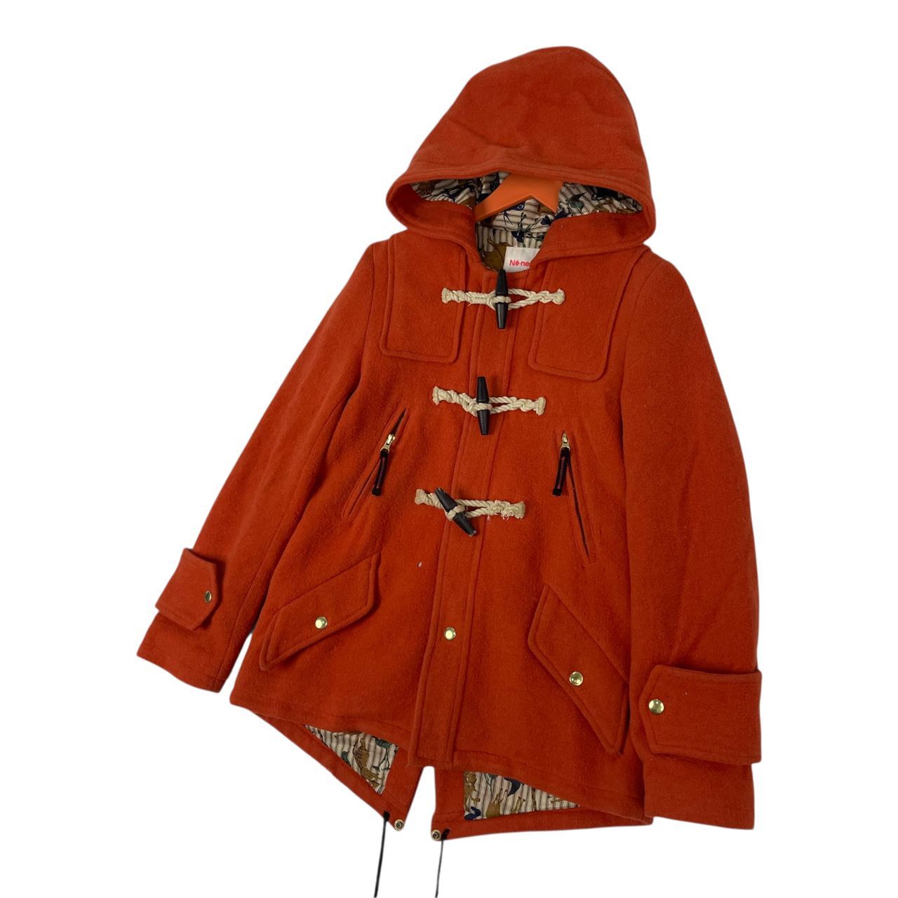 Ne-Net Vintage Né-net Hooded Duffle Coat Burnt Orange Wool Jacket Size M / US 6-8 / IT 42-44 - 2 Thumbnail