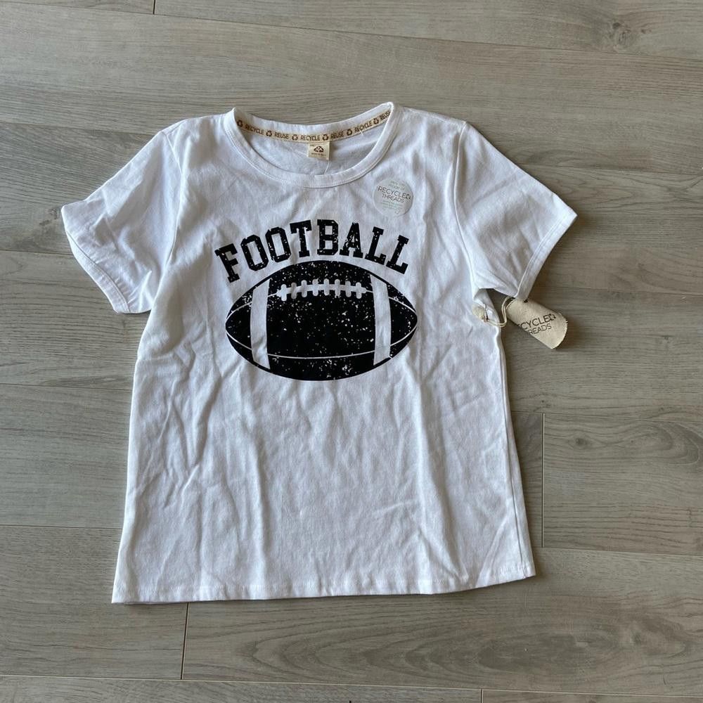 Designer Recycle Threads White Football Short Sleeve Crop Top Size M / US 6-8 / IT 42-44 - 1 Thumbnail