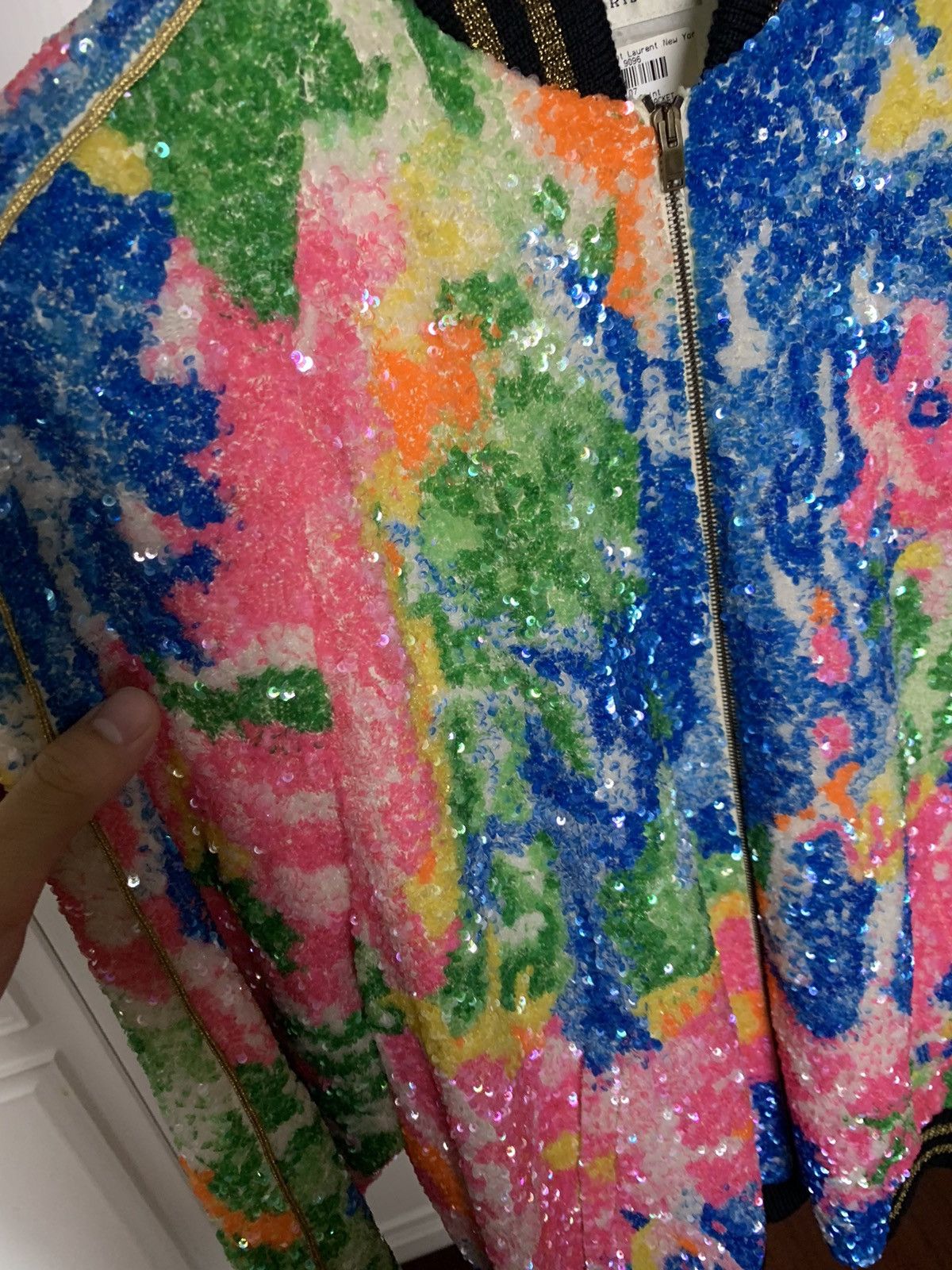 Saint Laurent Paris Saint Laurent 2016SS multi- color sequins bomber jacket Size US S / EU 44-46 / 1 - 2 Thumbnail