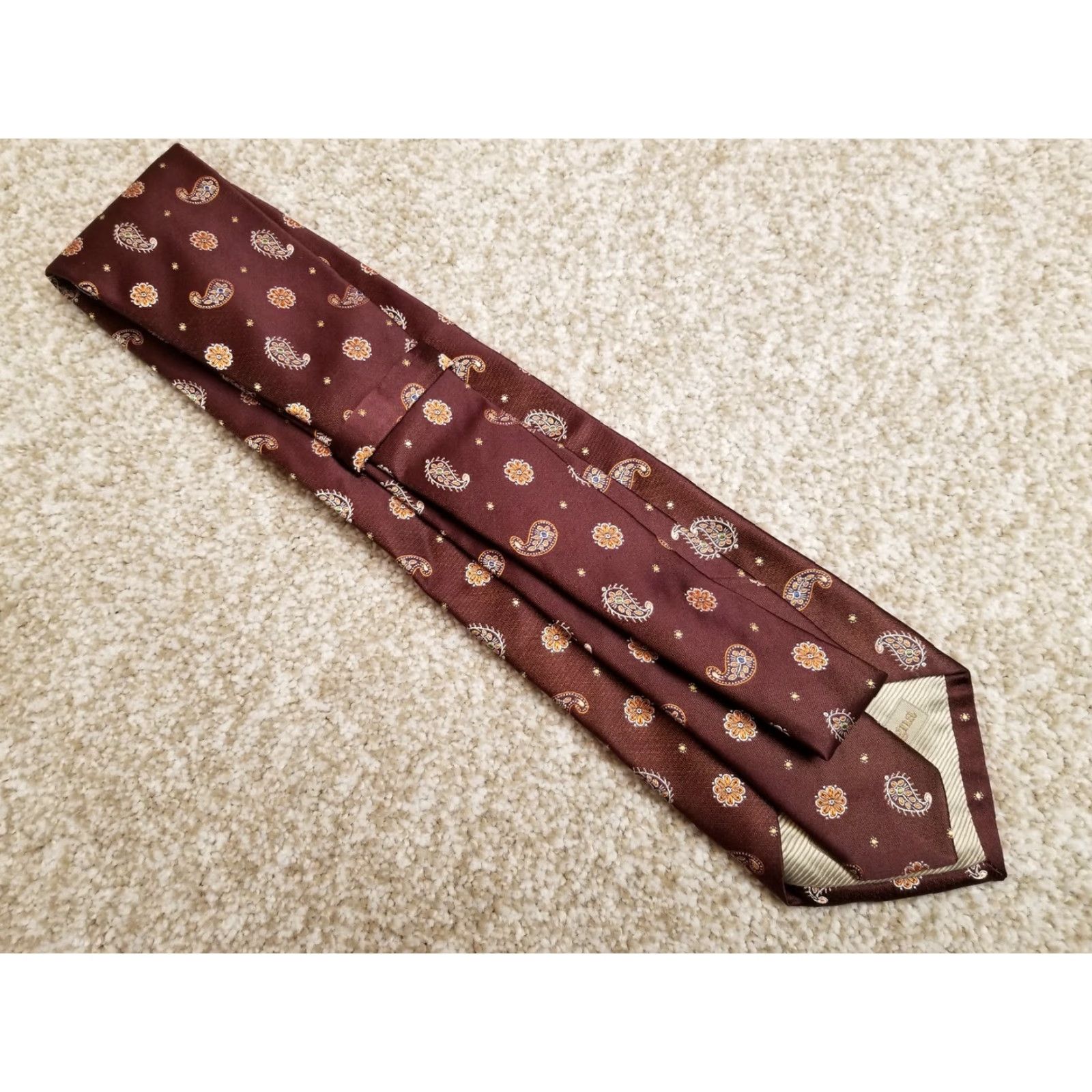 Ermenegildo Zegna Ermenegildo Zegna Silk Tie Maroon Paisley 100% Seta Soie Made in Italy, Men, Tie, Classic Paisley, One Size, Red, Designer, Italy, All Seasons Size ONE SIZE - 4 Thumbnail