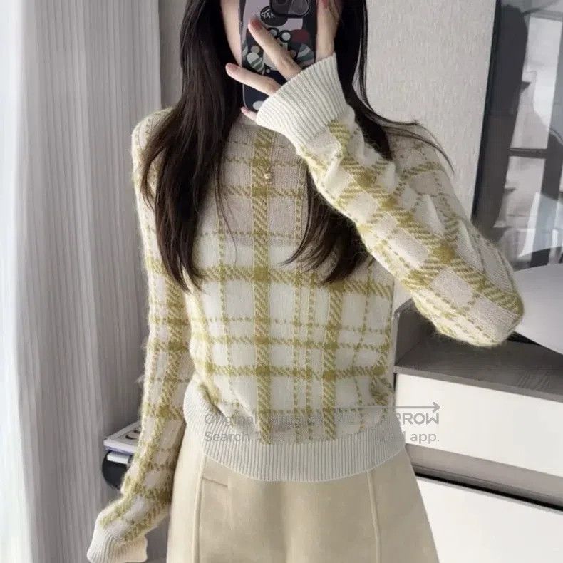 Dior Dior Plaid contrast colour wool sweater long sleeves Size XS / US 0-2 / IT 36-38 - 8 Thumbnail