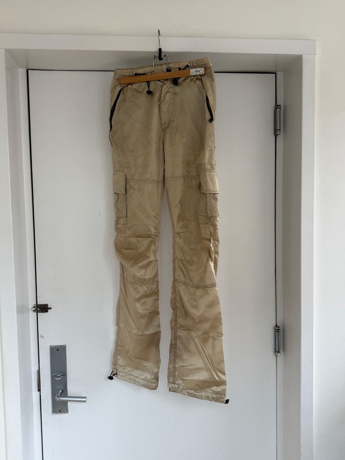 Ottolinger Satin Nylon Tan Cargo Pants Size US 30 / EU 46 - 6 Thumbnail