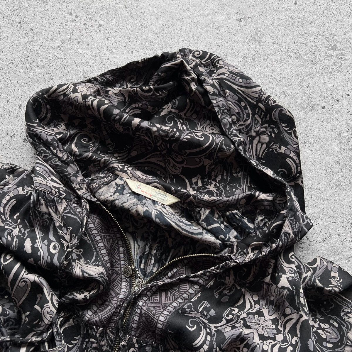 Odd Molly Odd Molly Gray Black Printed Fringe Full Zip Hooded Jacket Size M / US 6-8 / IT 42-44 - 6 Thumbnail