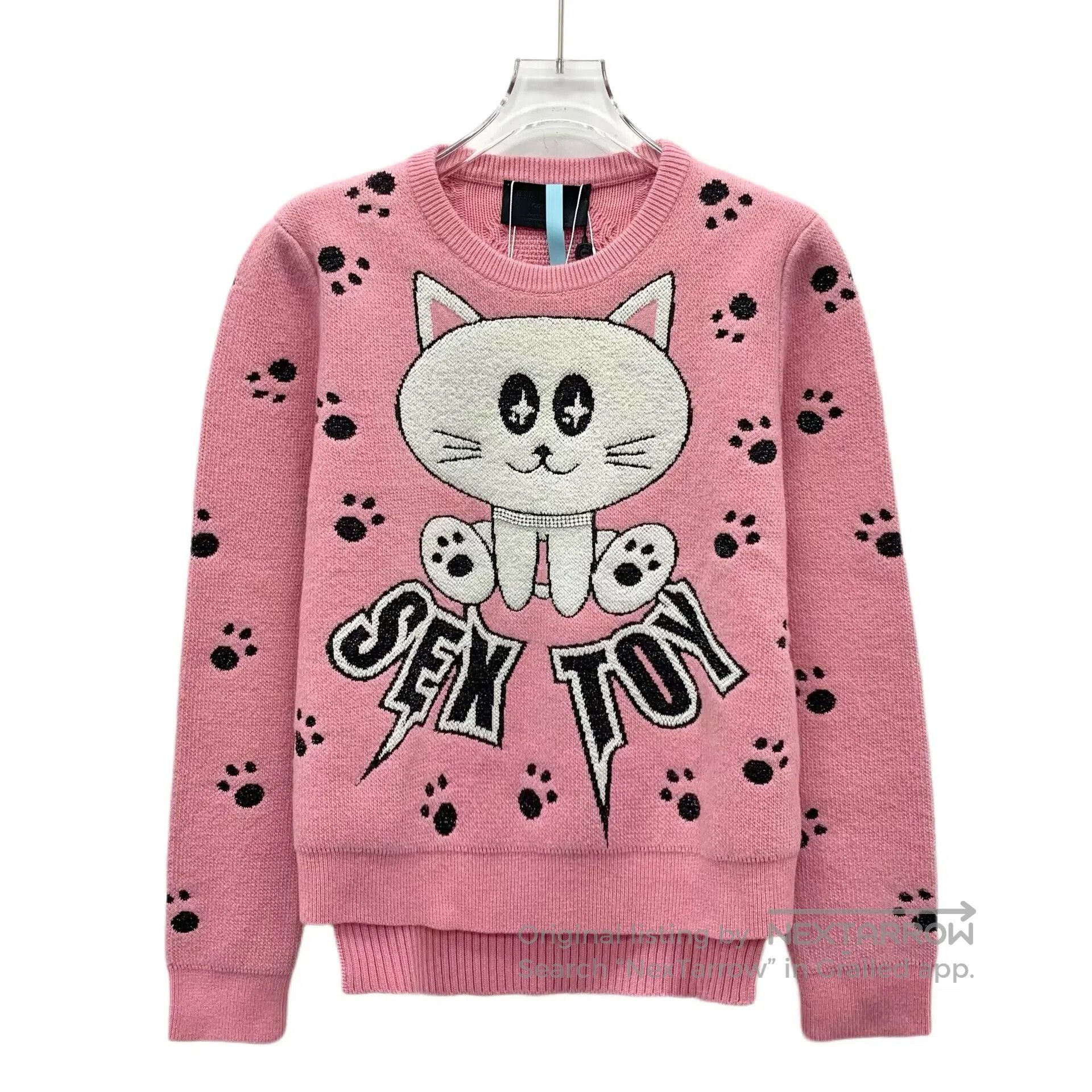Philipp Plein Philipp Plein Pink cat inlay flower crew neck long sleeve Size S / US 4 / IT 40 - 1 Thumbnail