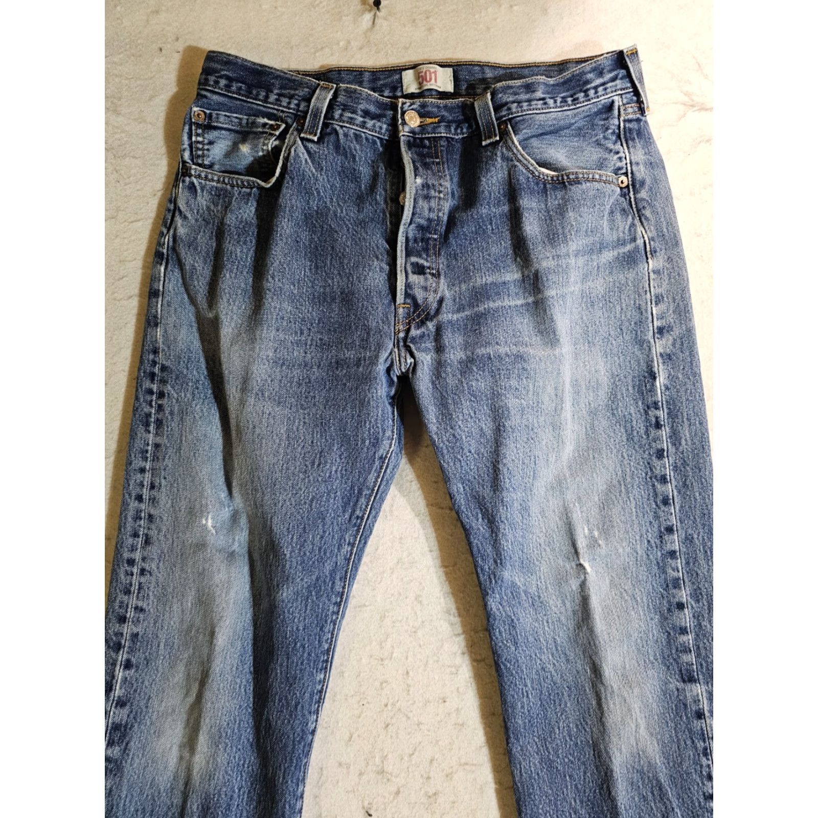 Levi's VINTAGE Levi’s 501 XX Jeans, Denim, Button Fly, Red Tag, Mens Sz 36X30, Blue, 90s, USA, Regular Fit Size US 36 / EU 52 - 2 Thumbnail