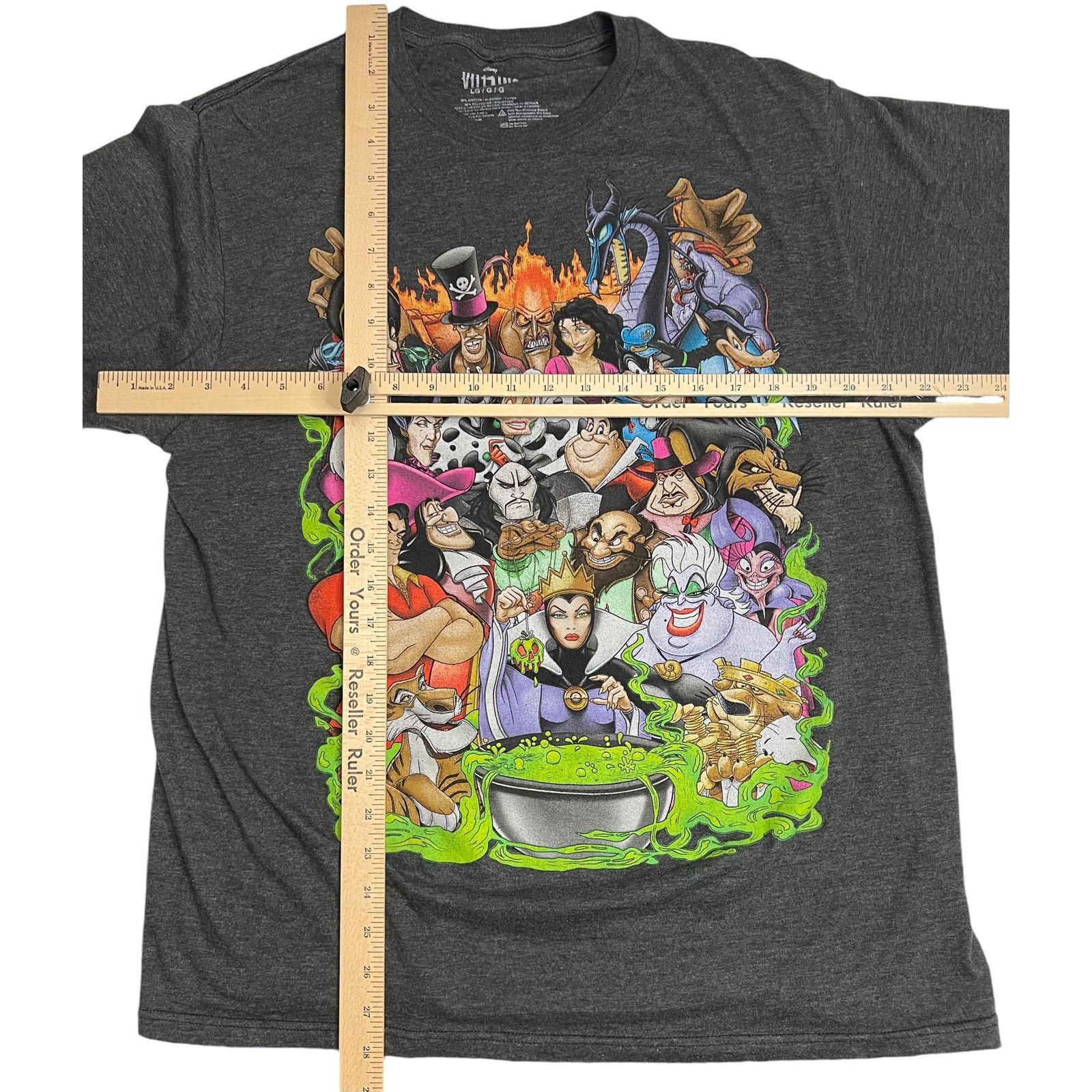 Disney Disney Villains Group of Characters Gray T-Shirt Large - Size US L / EU 52-54 / 3 - 6 Thumbnail
