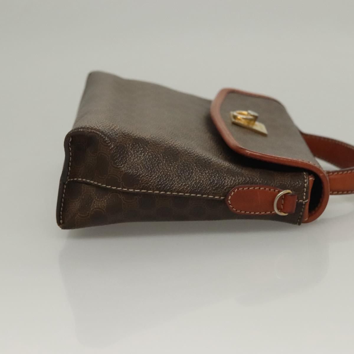 Celine CELINE Macadam Canvas Hand Bag Pvc Leather Brown Gold Size ONE SIZE - 4 Thumbnail