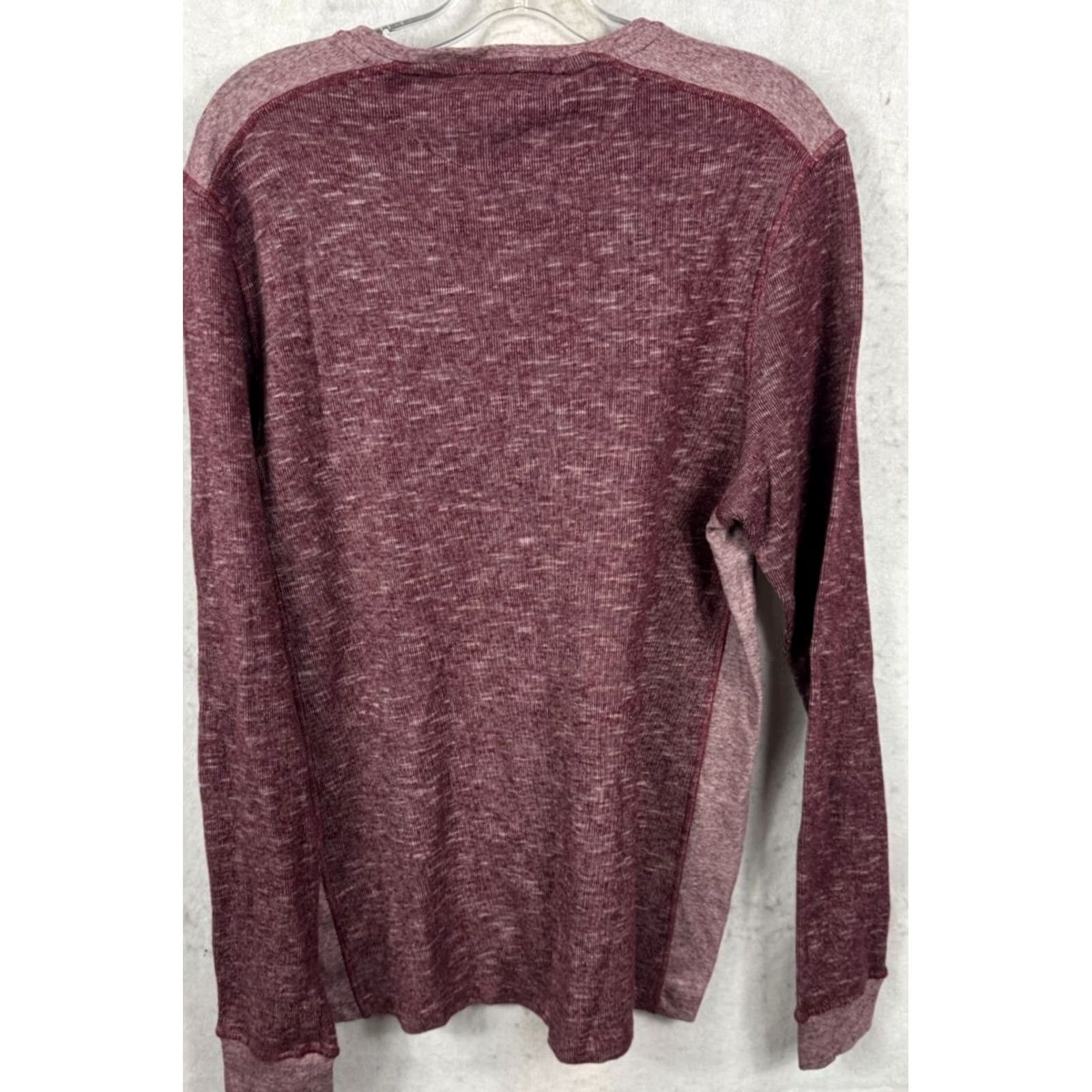 Buffalo David Bitton Buffalo David Bitton Mens M Henley Shirt Heathered Purple Plum Cotton Long Sleeve Pullover Logo Coin tag front Size US M / EU 48-50 / 2 - 5 Thumbnail