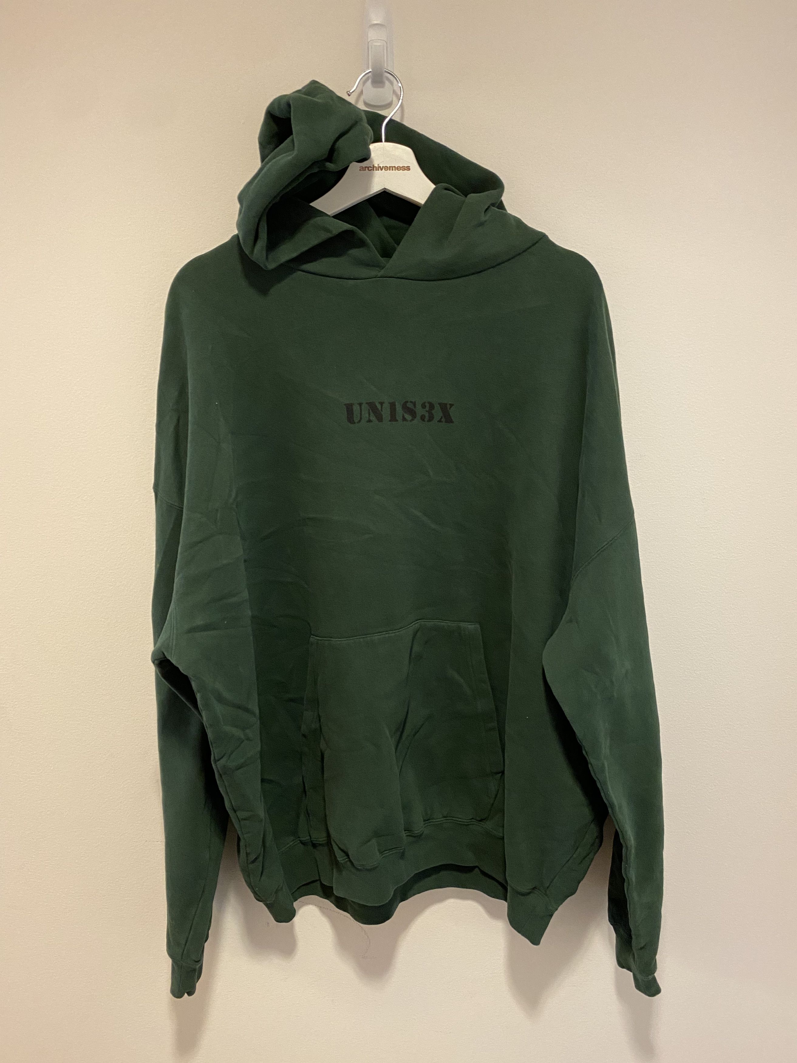 image of Balenciaga Unisex Print Hoodie in Green, Men's (Size XS)