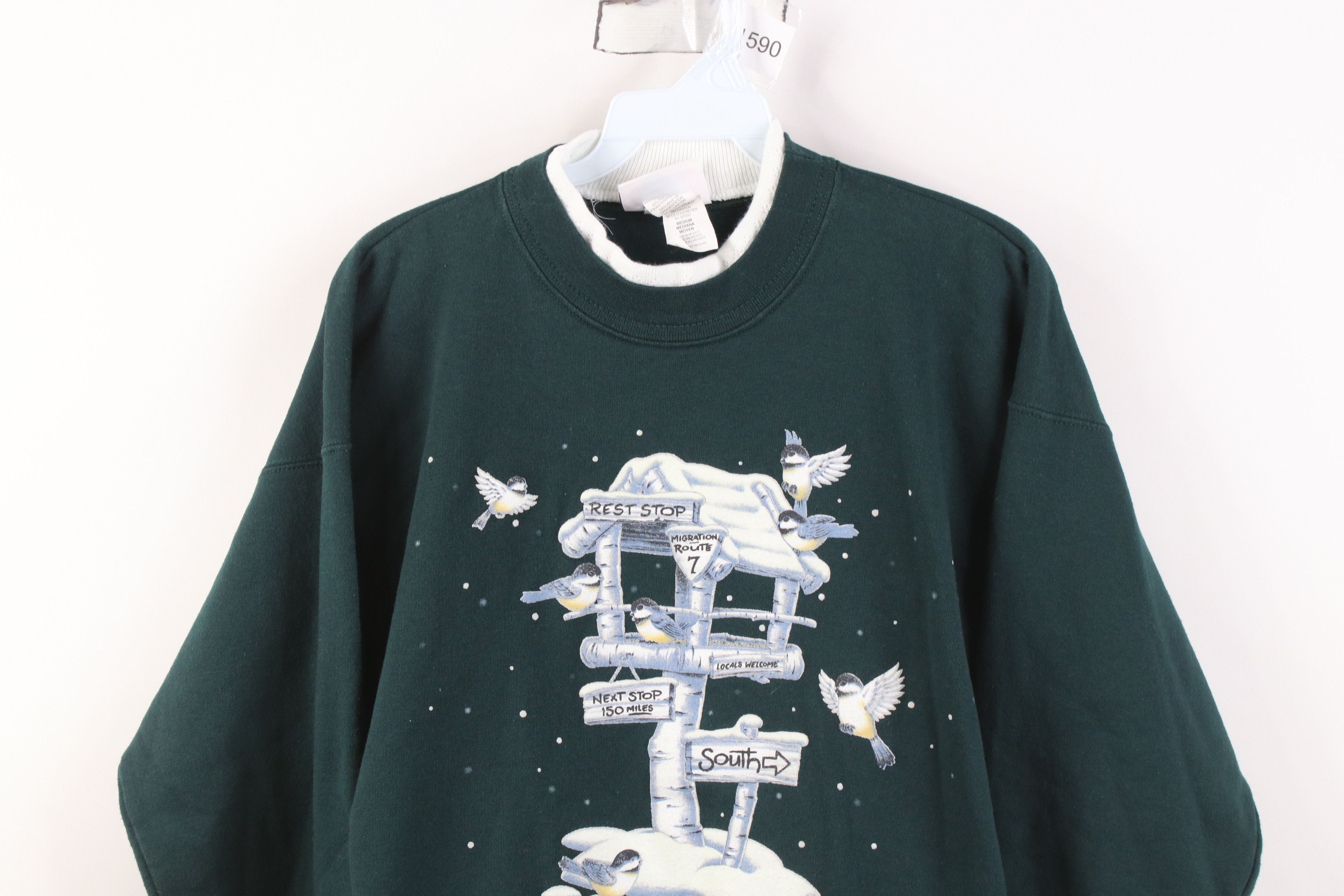 Vintage Vintage 90s Streetwear Snow Birds Layered Sweatshirt Size M / US 6-8 / IT 42-44 - 2 Thumbnail