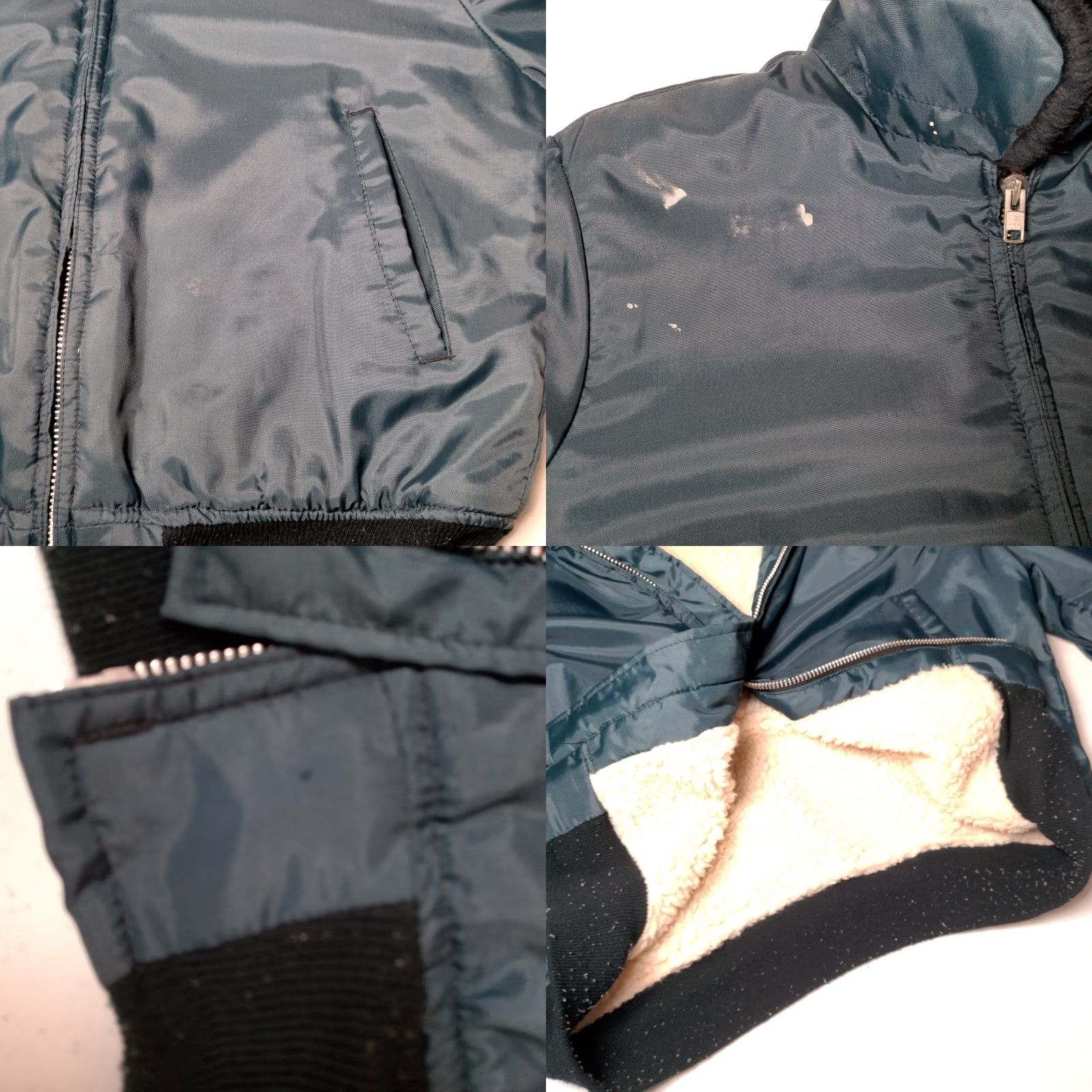 Vintage VINTAGE Flight Jacket Men Large Blue Nylon Bomber Sherpa Lined Zip Workwear Jacket Size US L / EU 52-54 / 3 - 10 Thumbnail