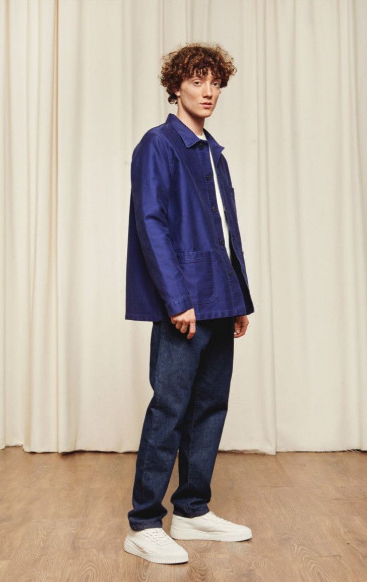 image of Le Laboureur x Vetra 60S Chore Moleskin Worker Jacket Deadstock in Navy, Men's (Size Large)