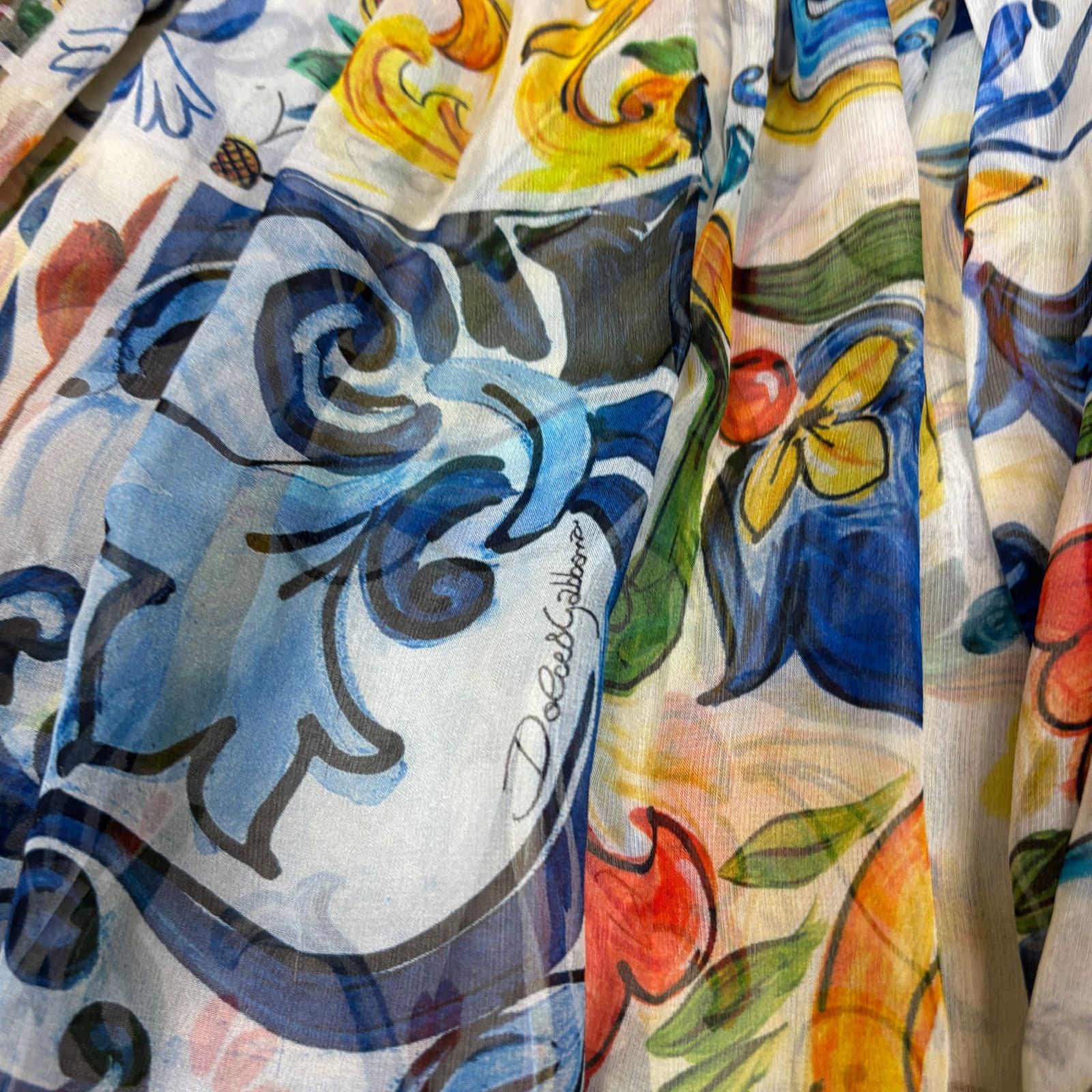 Dolce & Gabbana Dolce & Gabbana Majolica Silk Wide Sleeves Dress Women's 40 Size S / US 4 / IT 40 - 4 Thumbnail