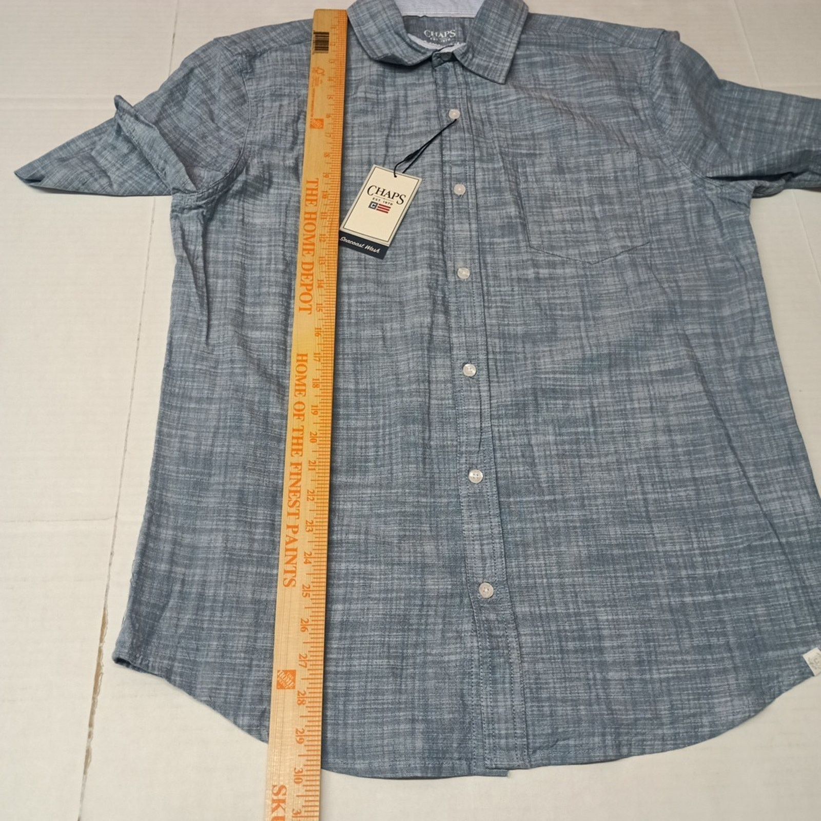 Chaps Chaps Seacoast Wash Chambray Woven Shirt Men's M Blue Shadow Size US M / EU 48-50 / 2 - 5 Thumbnail