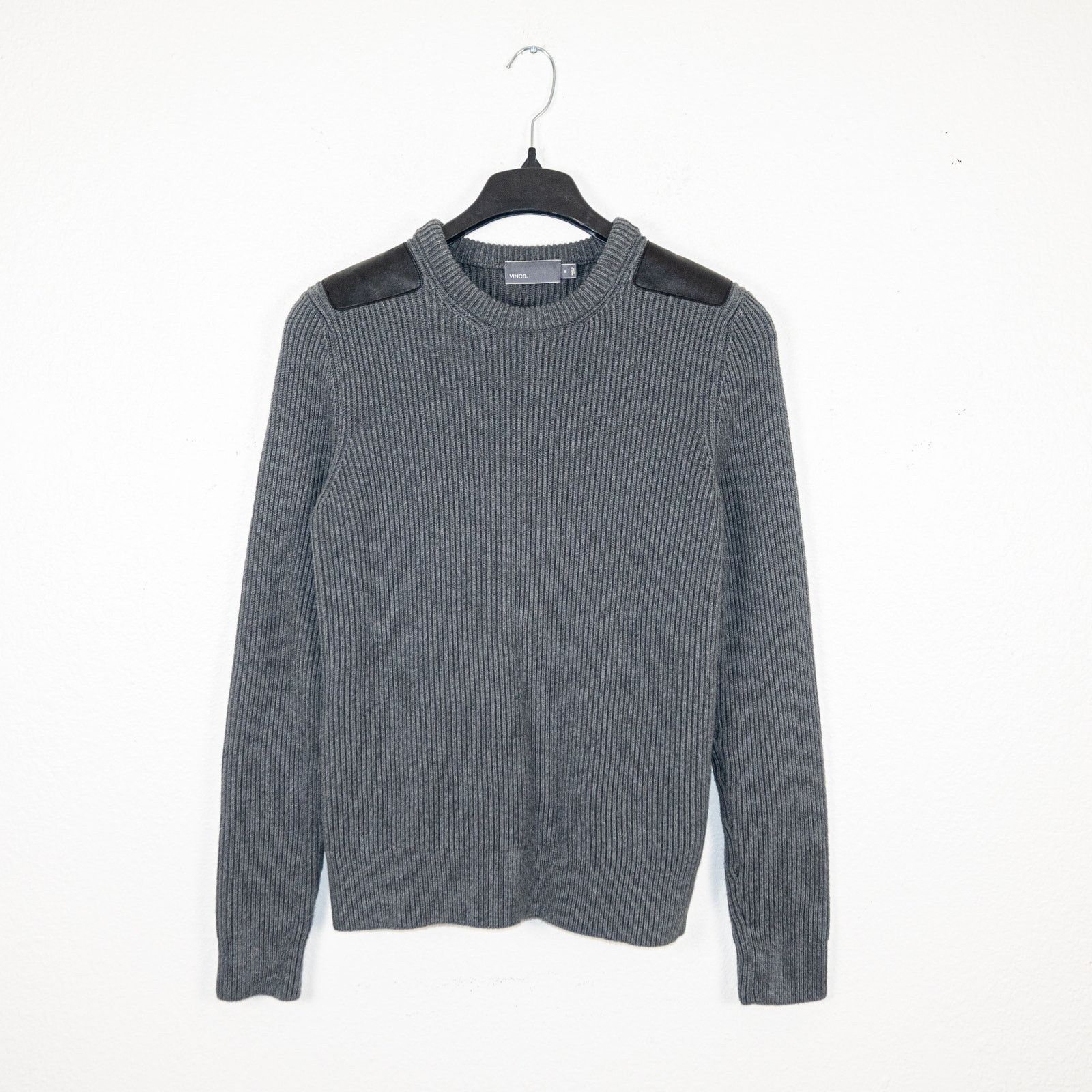 Vince Vince Ribbed knit Crew Sweater leather shoulder patch M Size US M / EU 48-50 / 2 - 2 Thumbnail