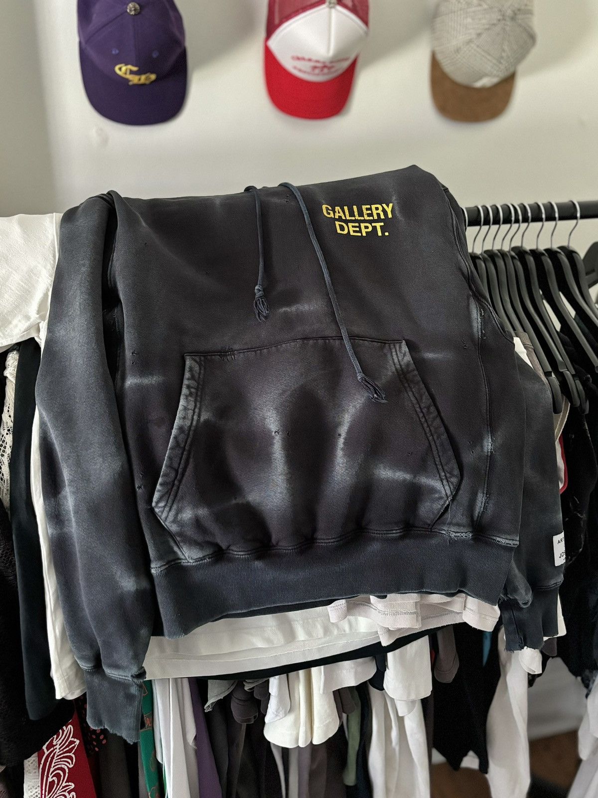 Gallery Dept. THRASHED - WASHED FADED LOGO HOODIE Size US M / EU 48-50 / 2 - 14 Thumbnail