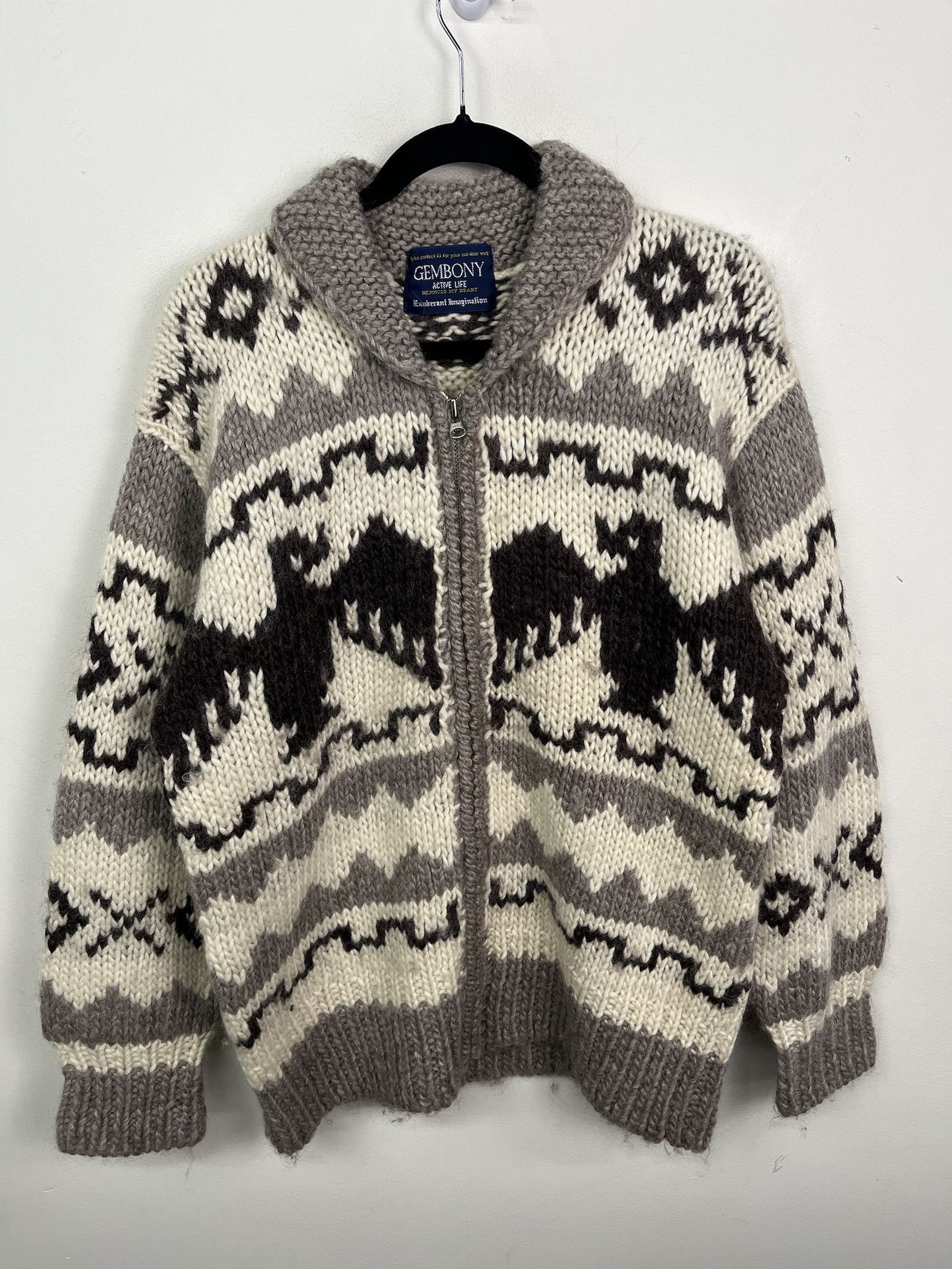 Vintage Vintage Cowichan Knit Sweater with Skull Design | Grailed