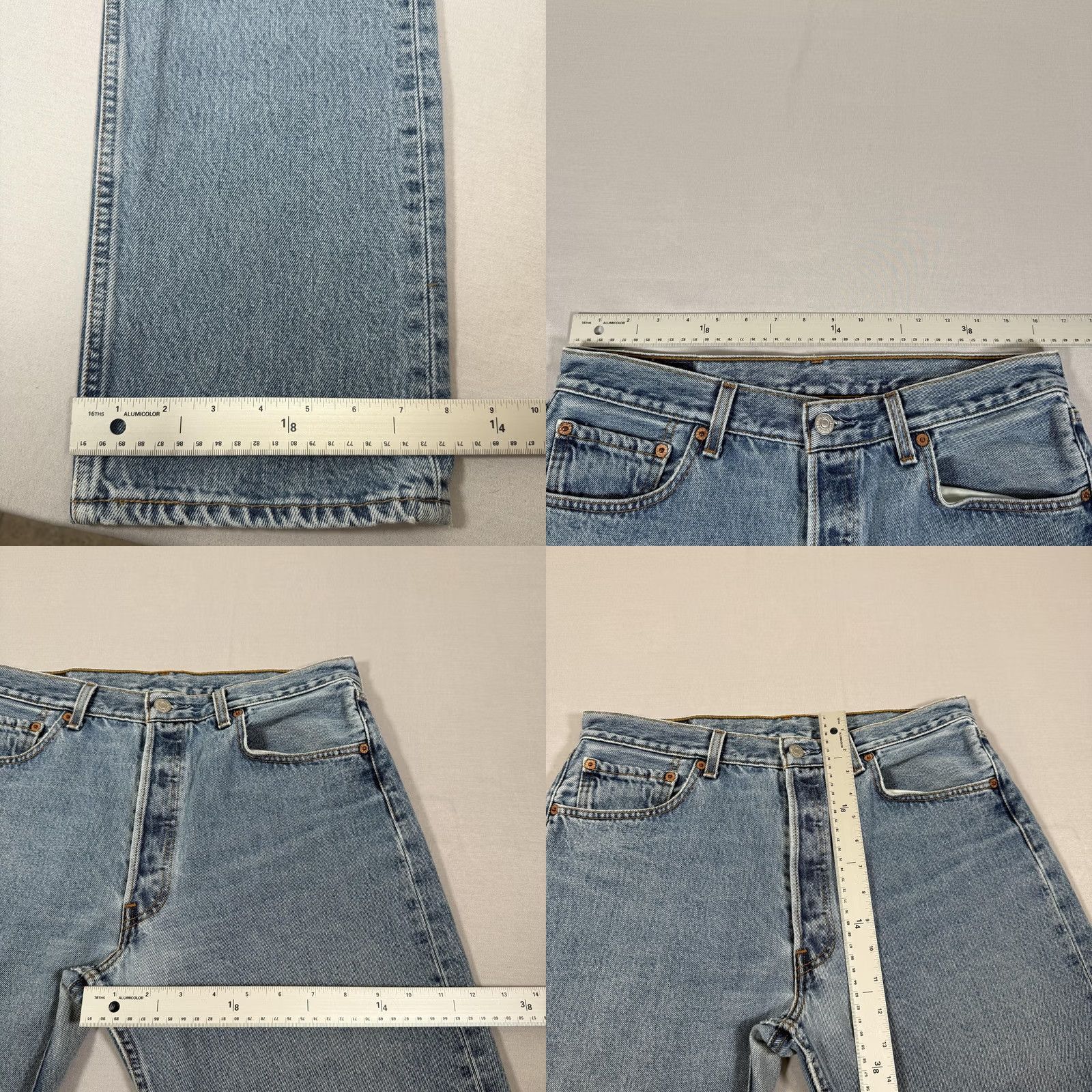 Levi's VINTAGE Levi's 501 Jeans Mens 34x32 Blue Light Wash Denim Straight 5-Pocket Button Fly 90s Size US 34 / EU 50 - 8 Thumbnail