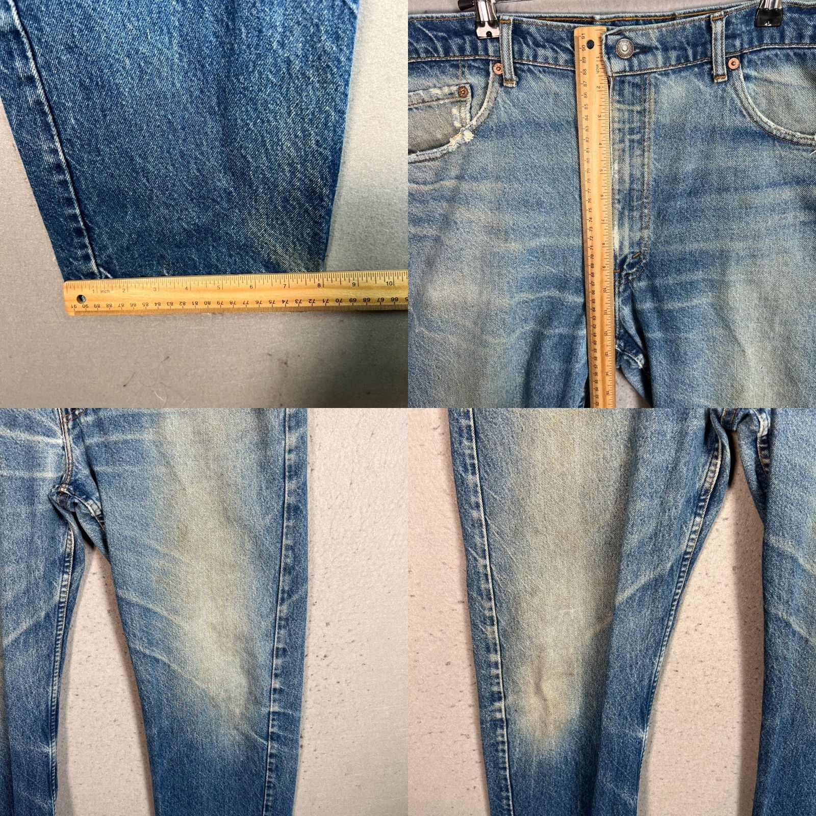 Levi's Levi's 505 Jeans Mens Size 38 x 31 Blue Denim Straight Pocket Cotton Classic Vintage No 5-Pocket Design Regular Waist 38 Inseam 31"} Size US 38 / EU 54 - 8 Thumbnail