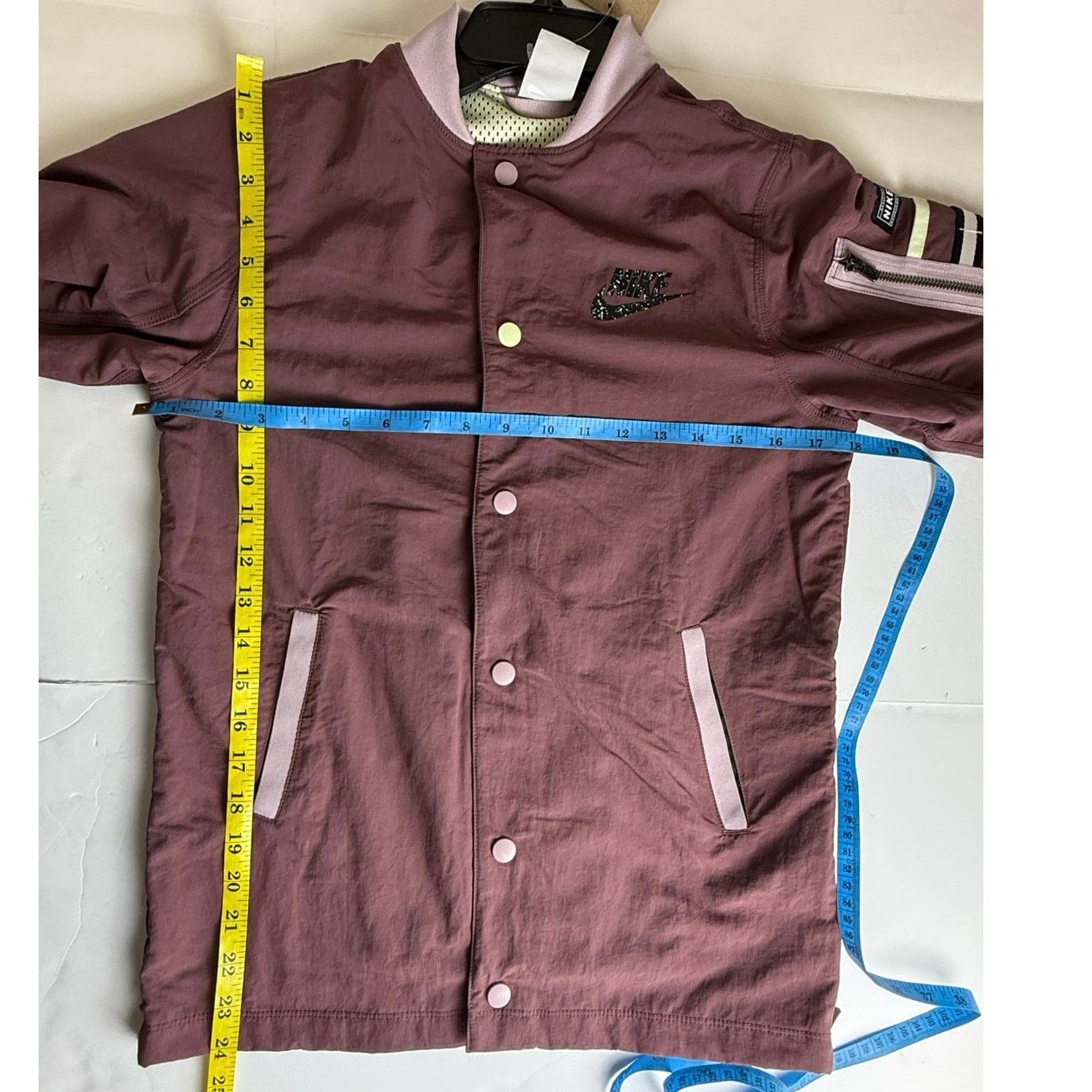 Nike Nike Youth Unisex Button Down Jacket - Size M - Mauve Size M / US 6-8 / IT 42-44 - 8 Thumbnail