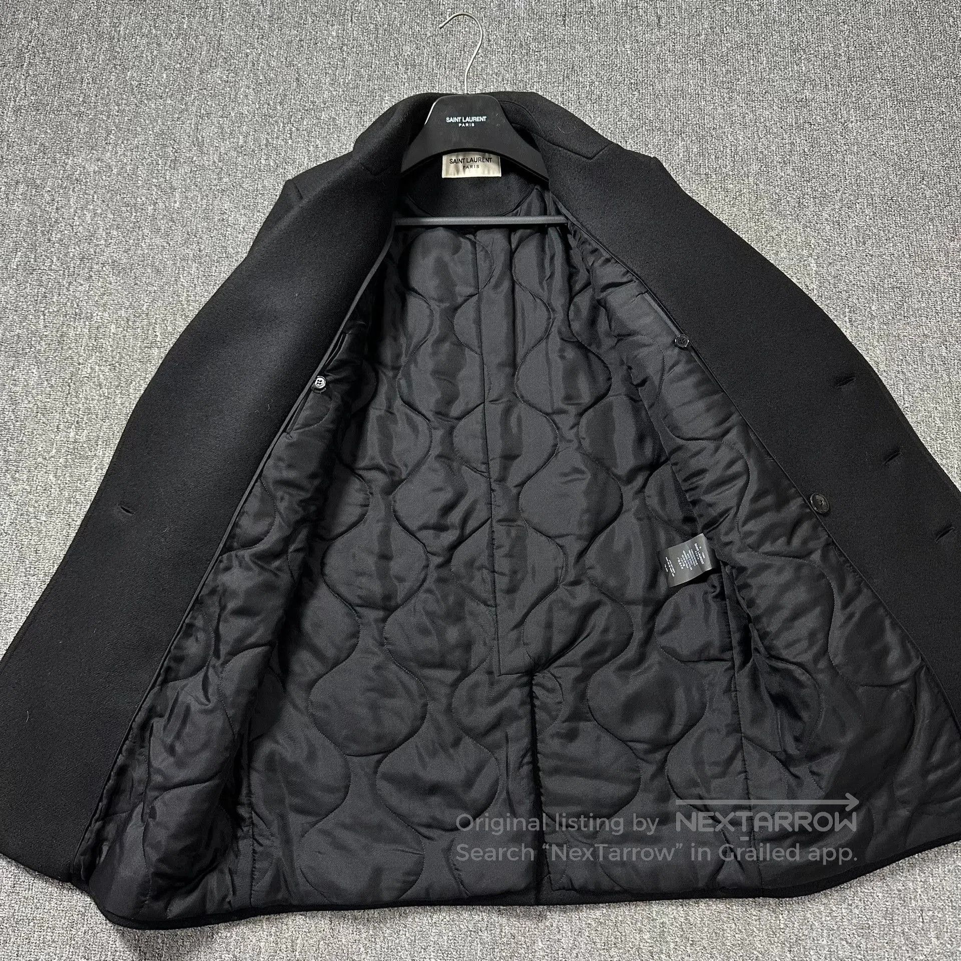 Saint Laurent Paris Saint Laurent Black Wool Double-Breasted Coat. Size US M / EU 48-50 / 2 - 4 Thumbnail