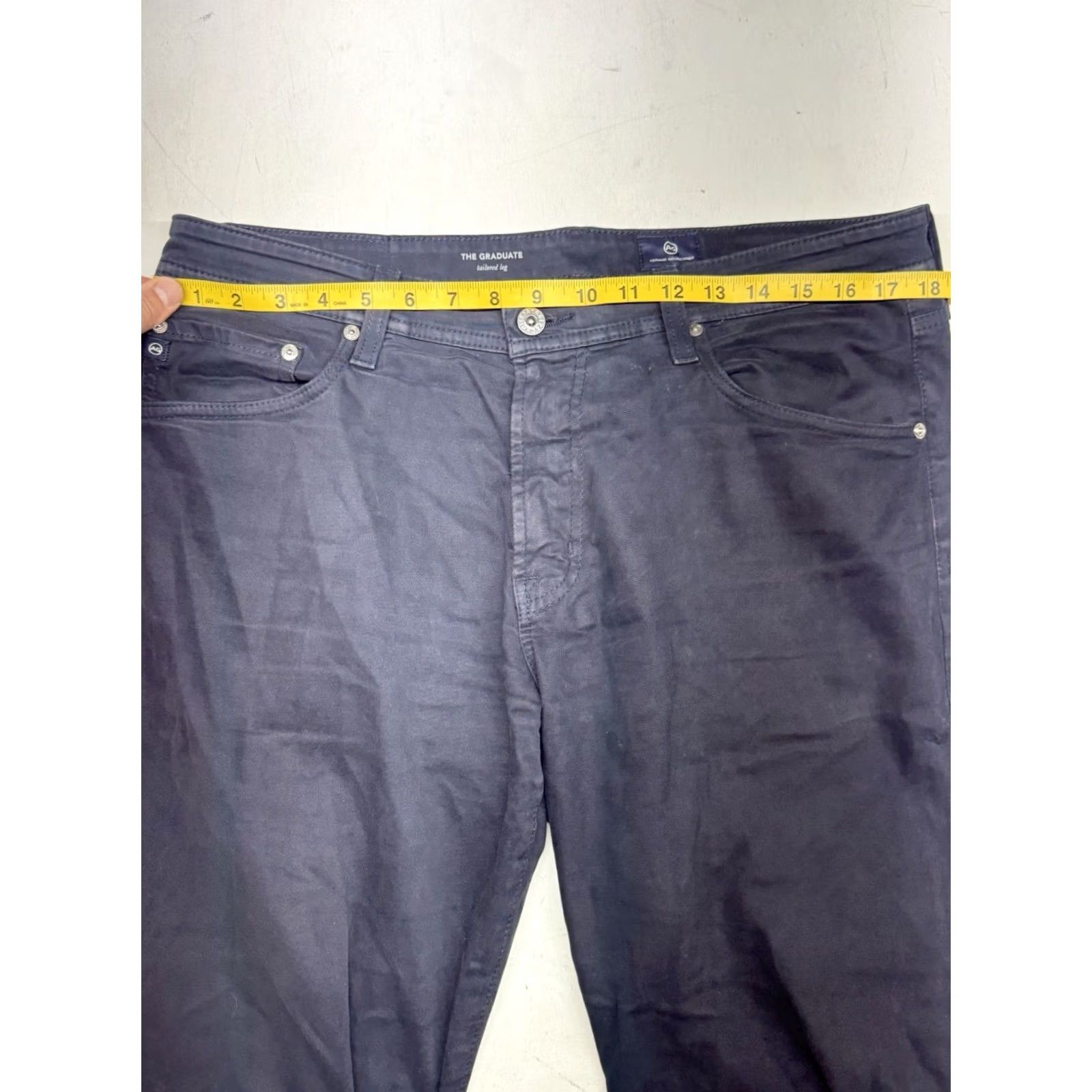 Vintage AG Adriano Goldschmied Mens The Graduate Tailored Leg Chino Pants Blue 34x32 Flat Front Size US 34 / EU 50 - 7 Thumbnail