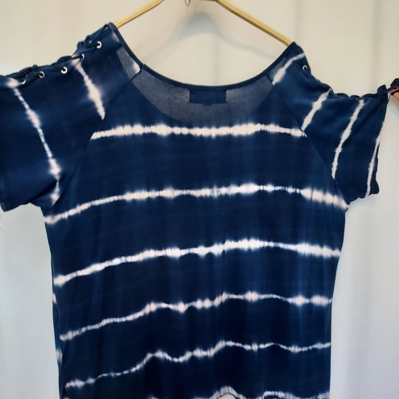 Other French Laundry Tie Dye Laced Short Sleeves Blouse Shirt Top Size 3XL / US 20-22 - 2 Thumbnail