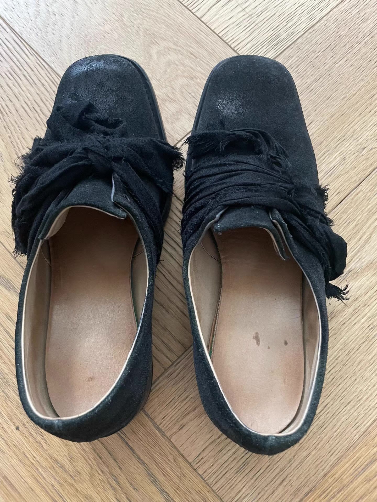 Cherevichkiotvichki Cherevichkiotvichki Black Ribbon Suede Derby Shoes Ｑ25 Size US 5 / IT 35 - 5 Thumbnail