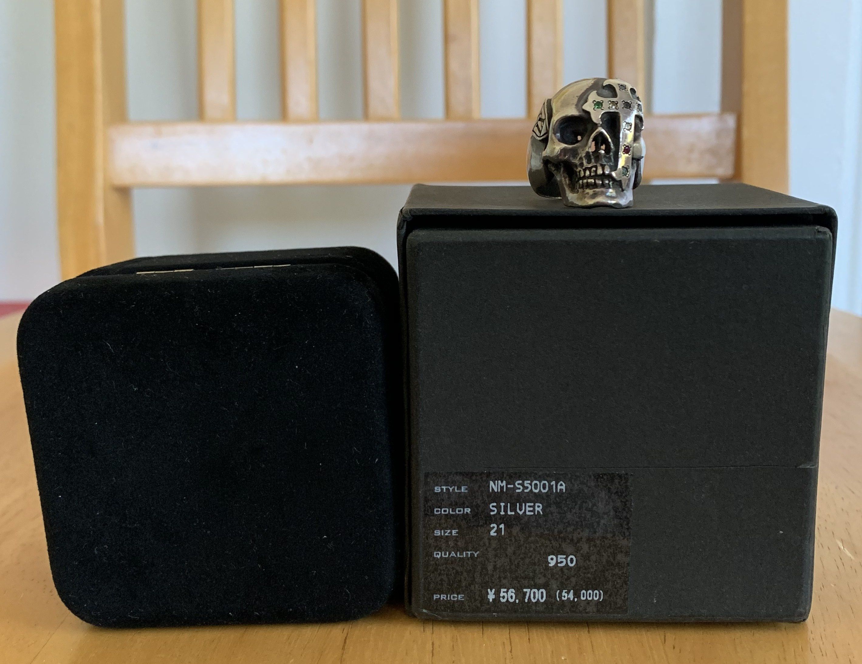 Number (N)ine SS05 "Nightcrawler" Bejeweled Silver Skull Ring w/ box Size ONE SIZE - 13 Thumbnail