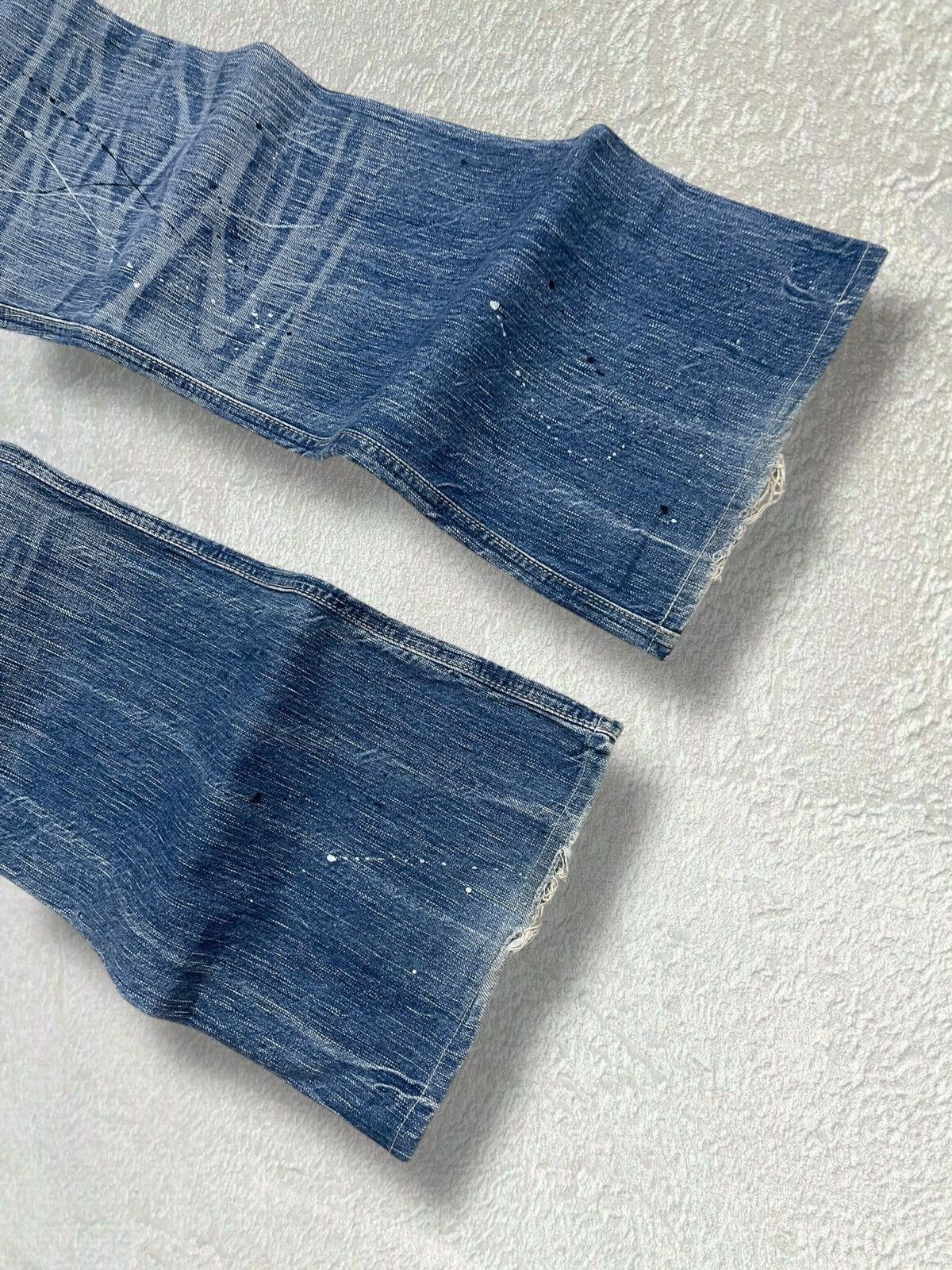 Designer × Edwin × Vintage Vintage Edwin Blue Trip 503 Iconic Distressed Flared Denim Size US 33 - 8 Thumbnail