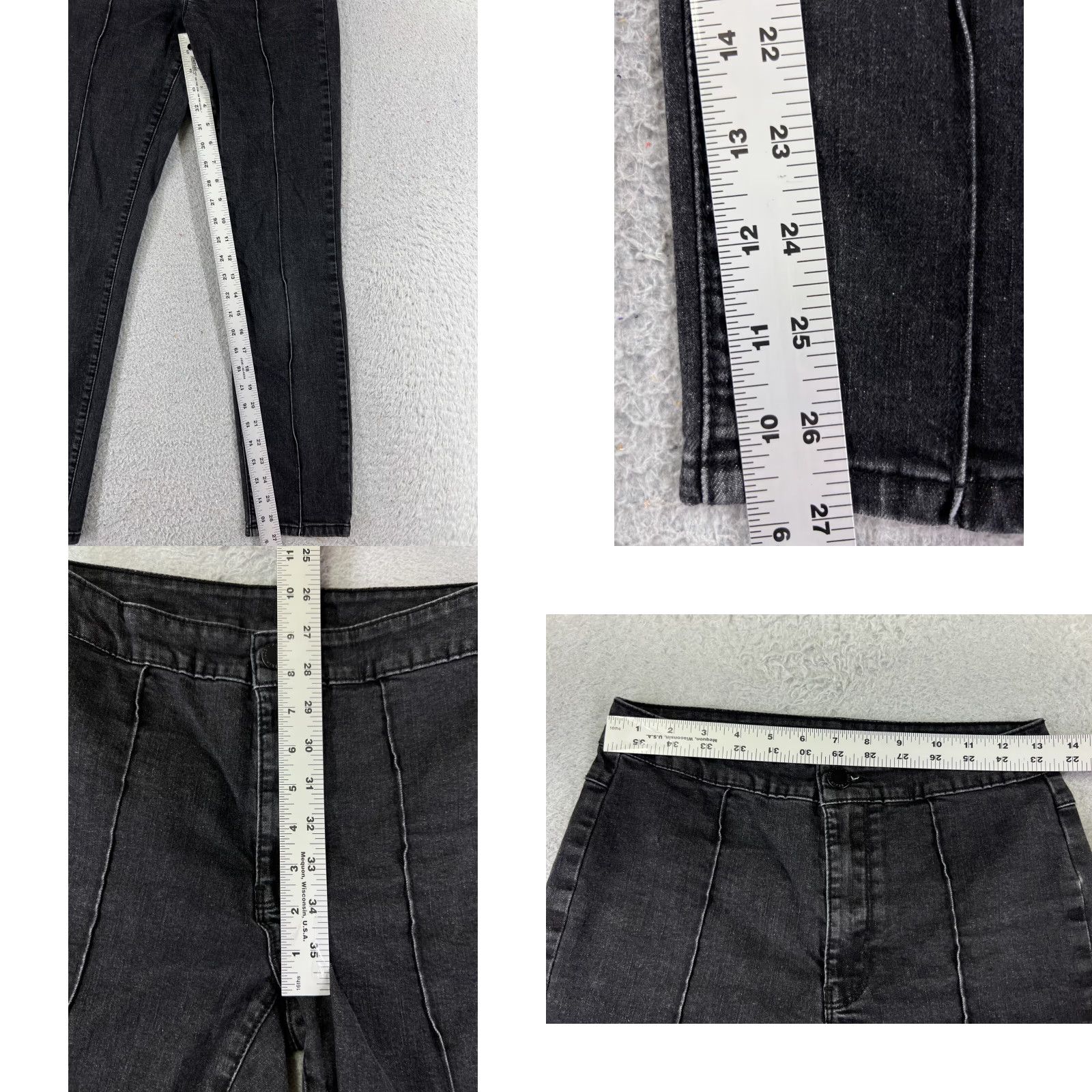 Denime Kappahl Jeans Denim Straight Leg 26x27 Black Cotton 26 Mid Rise 5-Pocket Womens Regular Jeans Size 26" / US 2 / IT 38 - 8 Thumbnail