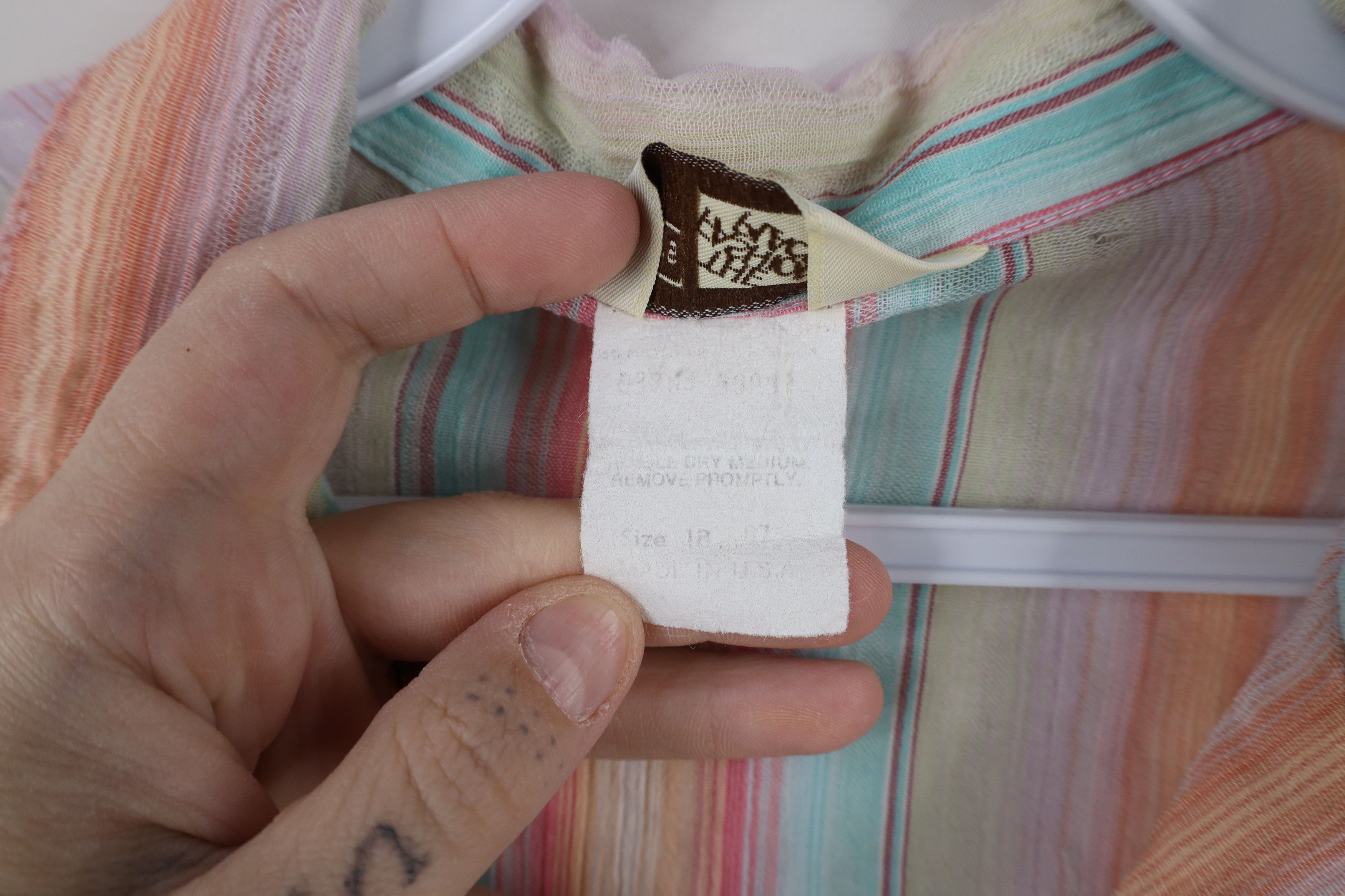 Vintage Vintage 70s Streetwear Pastel Striped Button Shirt USA Size XXL / US 16-18 / IT 52-54 - 8 Thumbnail