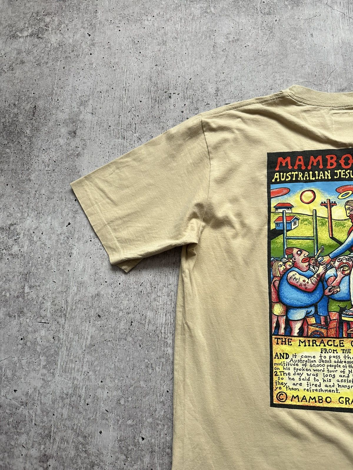 Mambo 1996 Mambo Australian Jesus At The Football Vintage Tee Size US XL / EU 56 / 4 - 15 Thumbnail